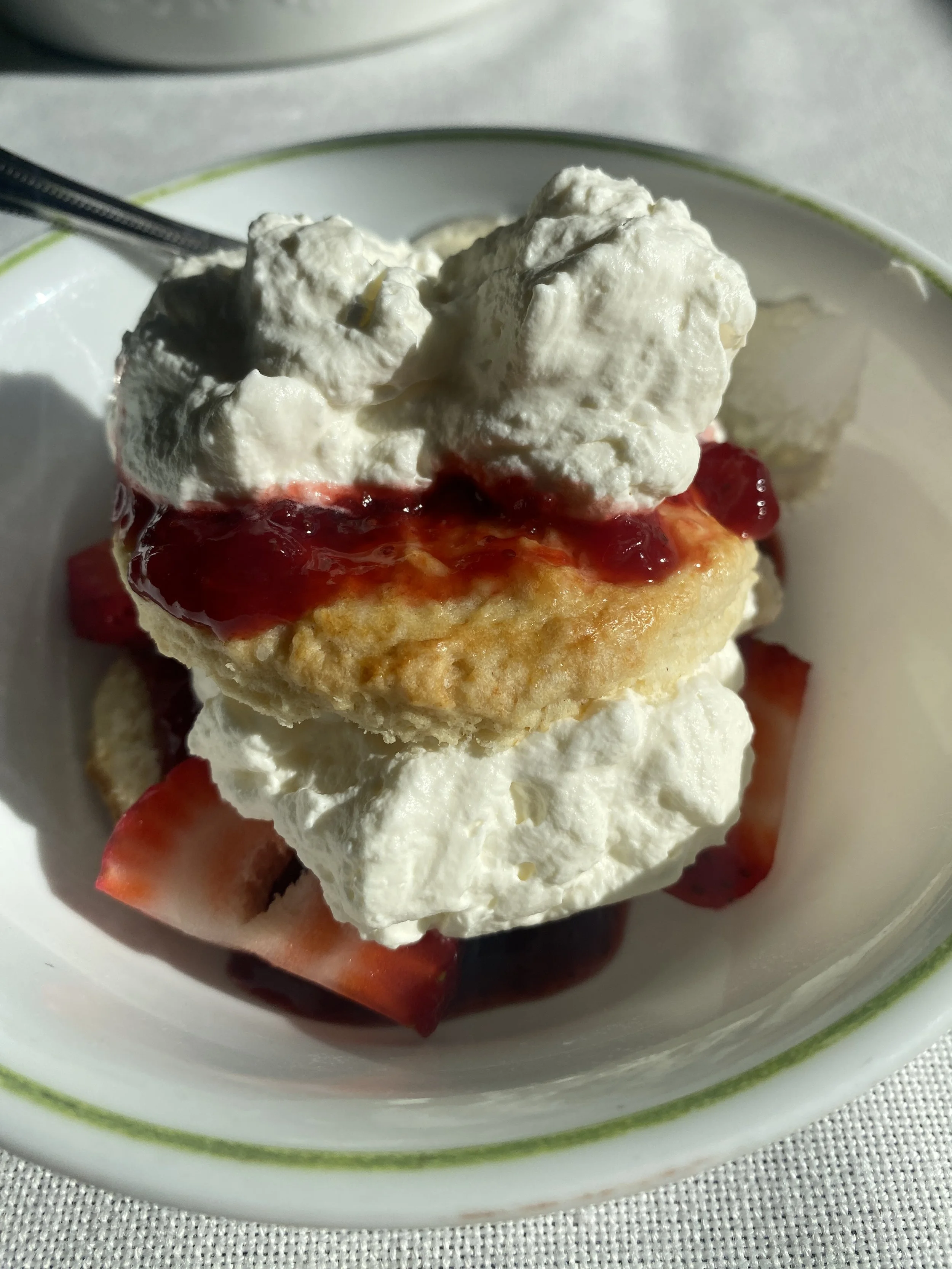 Strawberry Shortcake with biscuits and jam!