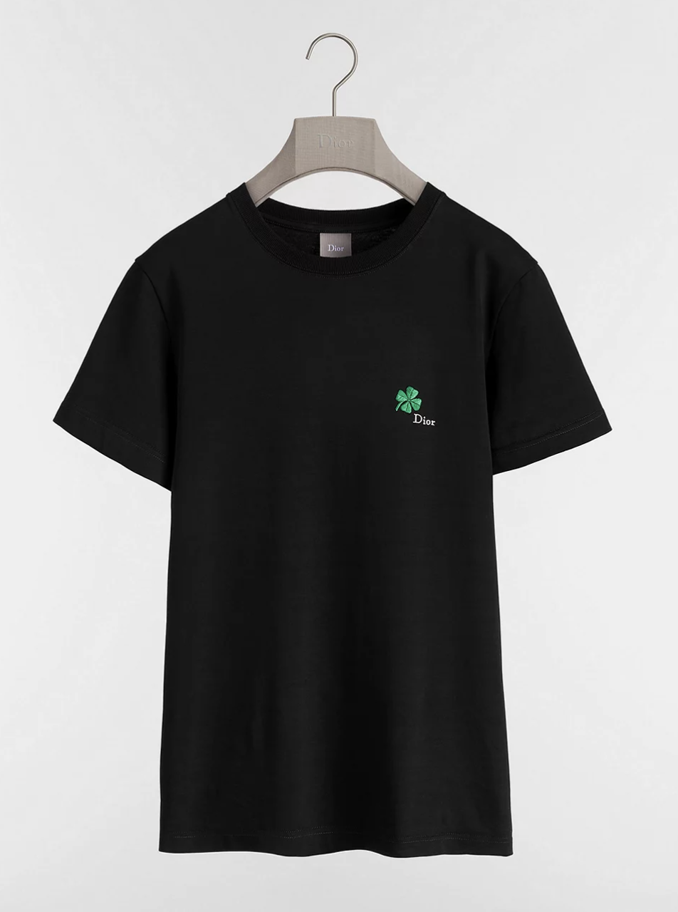 T-Shirt with Dior Clover Embroidery, Regular Fit