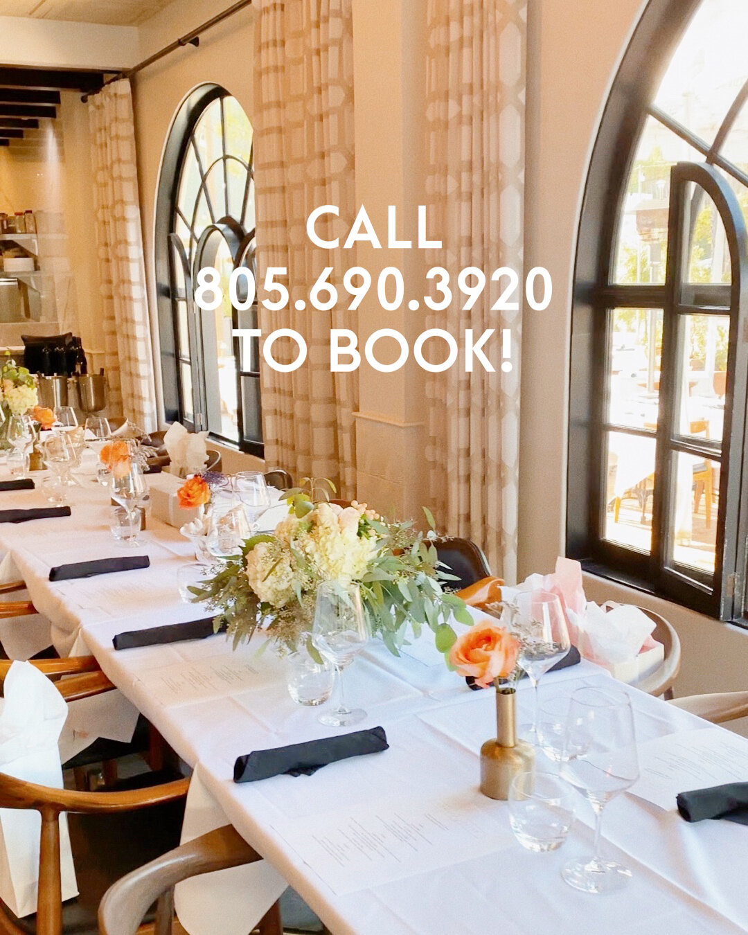 Enjoy an intimate dinner with your party &amp; a custom menu. Whether it be a birthday, work dinner, or any celebration&hellip; Call us to book! ✨ ​​​​​​​​
​​​​​​​​
#coastandolive #montecitoinn #montecito
