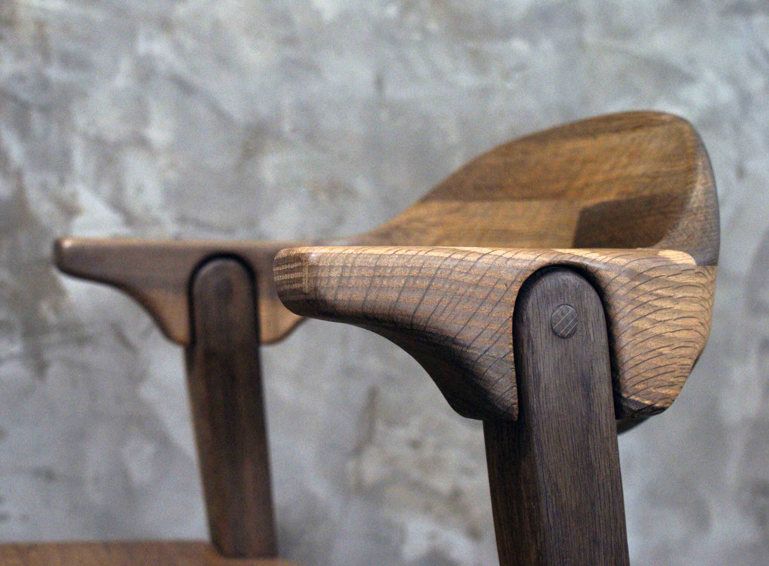 joint detail of solid oak chair