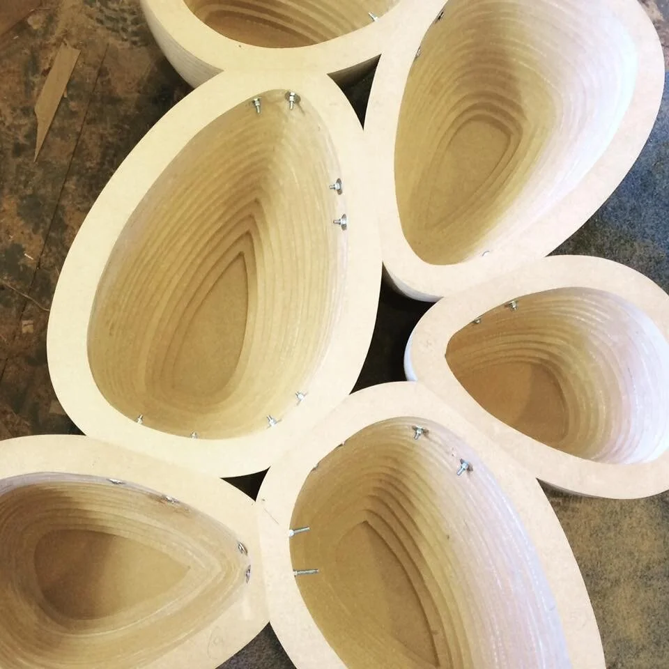 inside of a sculpted coffee table 