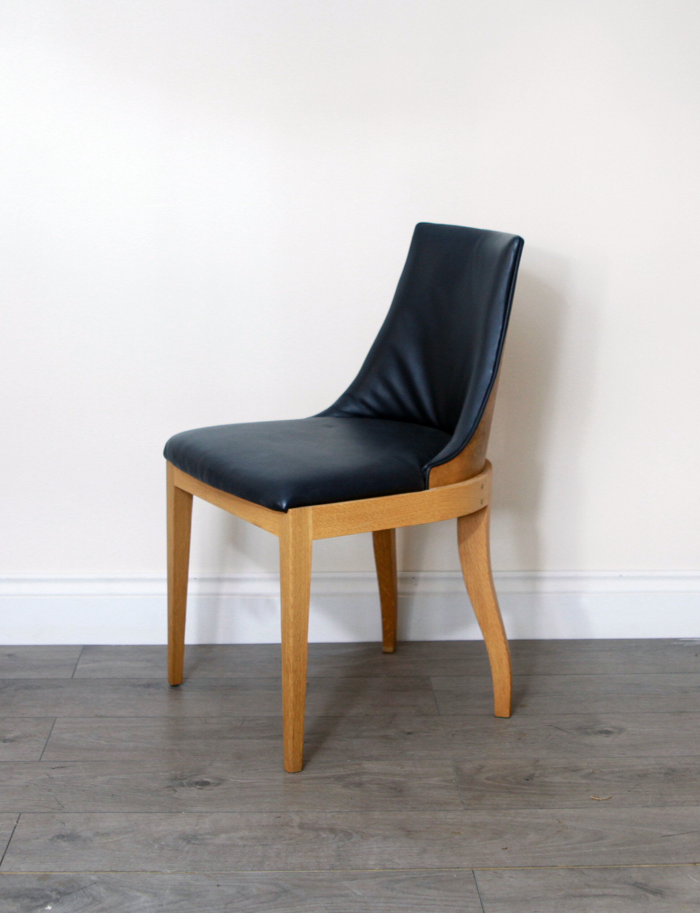 black leather deco furniture chair
