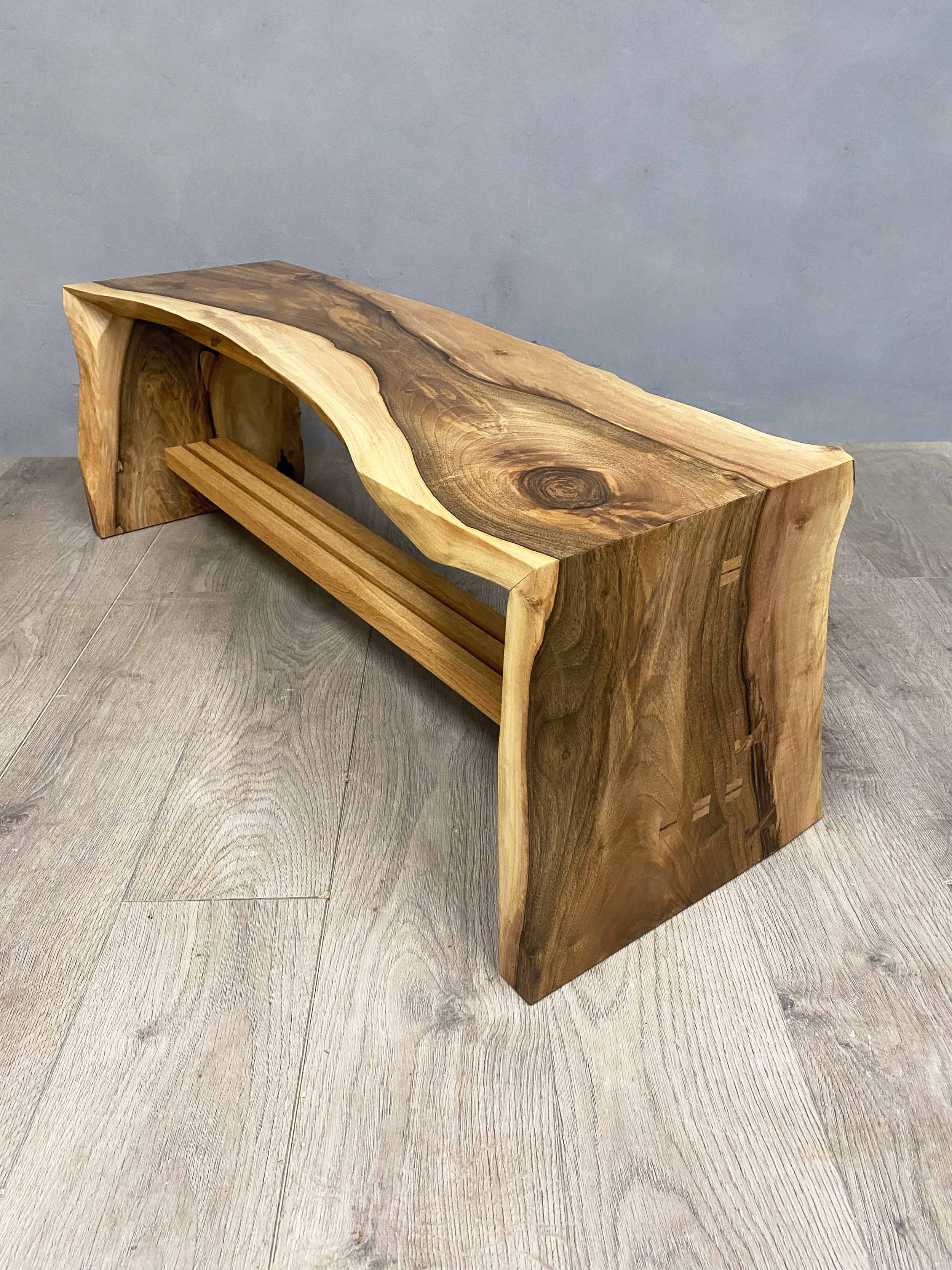 Walnut waterfall coffee table