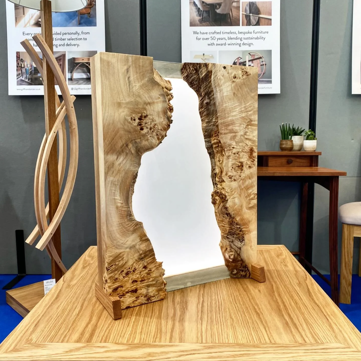 Sometimes the bits of wood are too nice to go to waste..! Thats certainly true of this piece of Mappa Burl, so we created this striking lamp to show off the beautiful grain and natural edge of the timber. We&rsquo;ve got a wood shed full of offcuts l