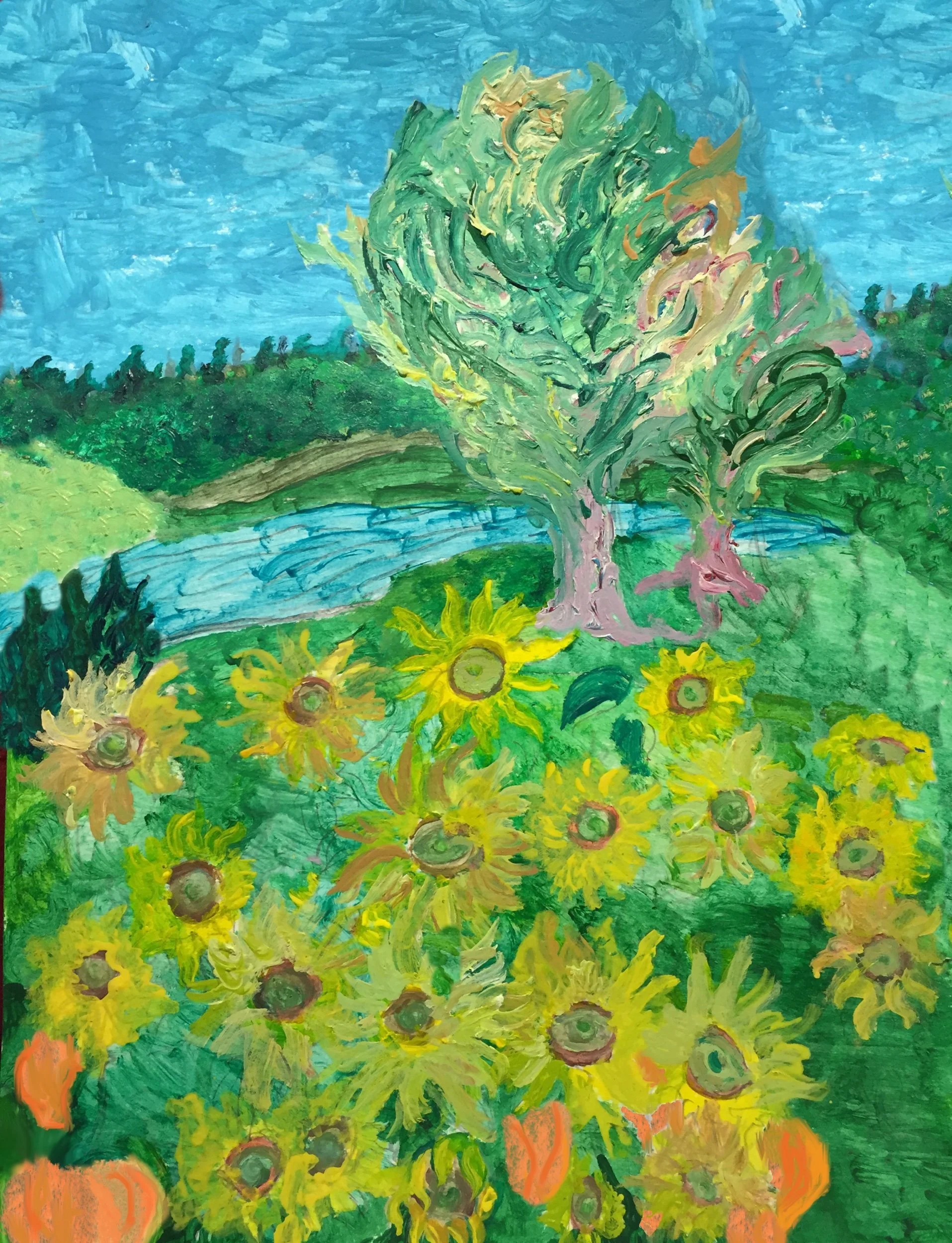 2trees w:sunflowers&pumpkins.jpeg