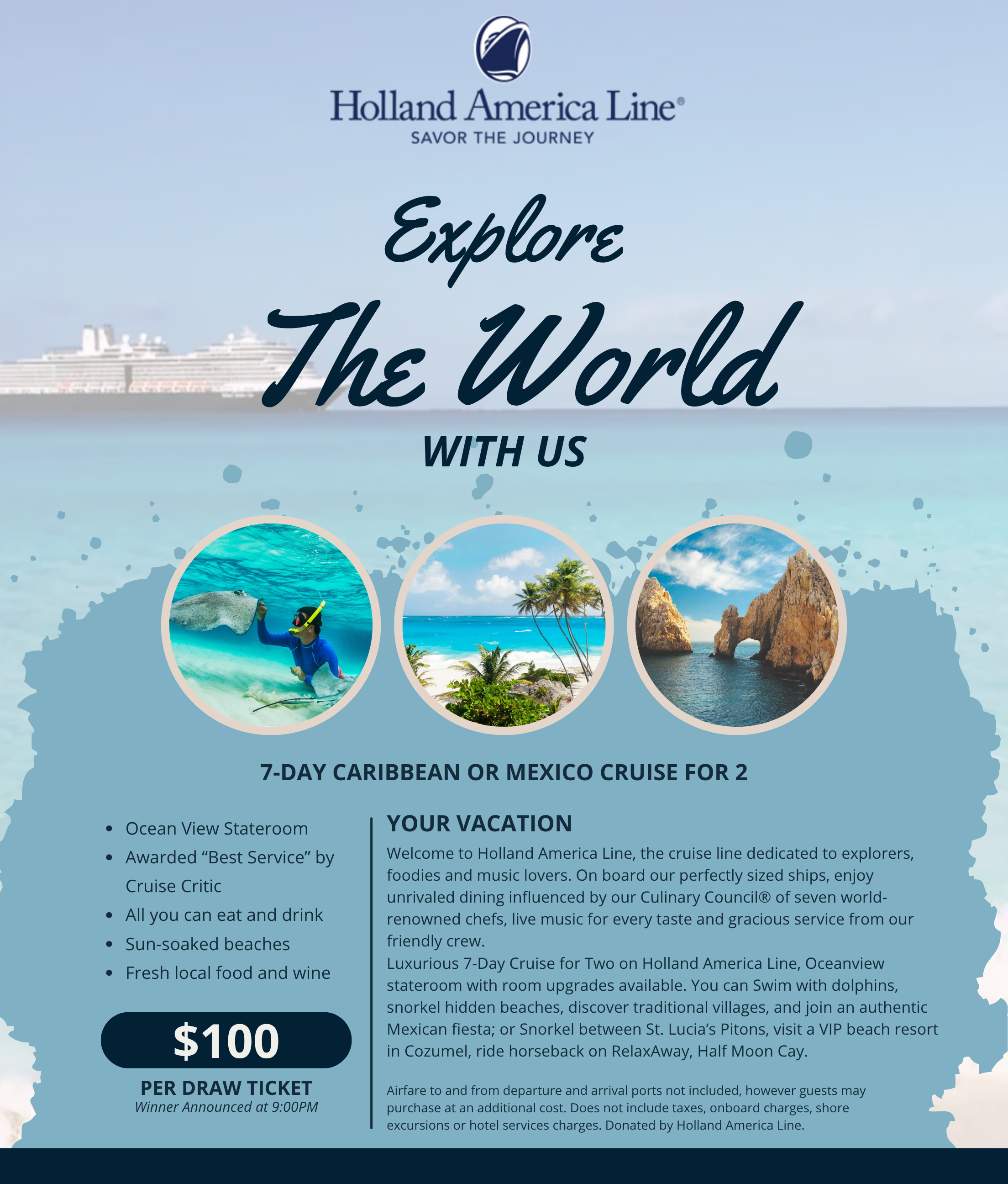 Caribbean or Mexico Cruises Drawing Ticket