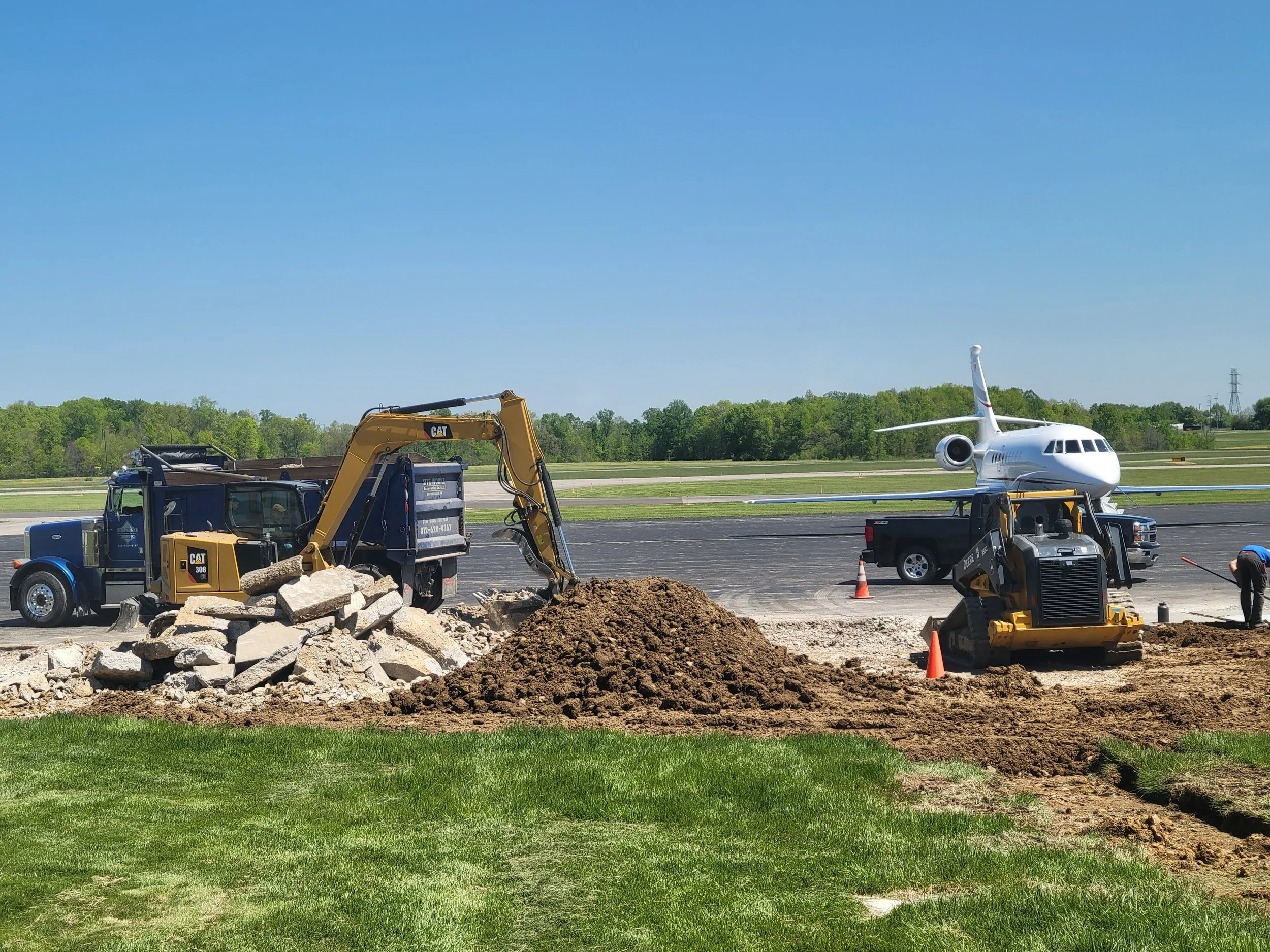 Concrete removal at nearby airport