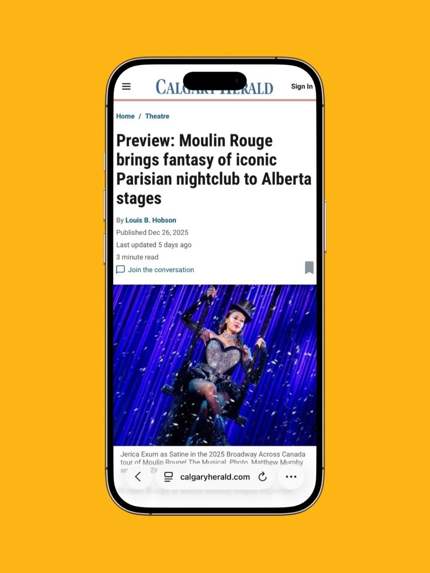 Can-can you feel it?💃🏻 

Moulin Rouge! The Musical is about to bring the &ldquo;fantasy of an iconic Parisian nightclub&rdquo; to Calgary and Edmonton stages, and it&rsquo;s everything theatre fans have been waiting for. 🎩✨ 

👏👏👏 @bactouring 

