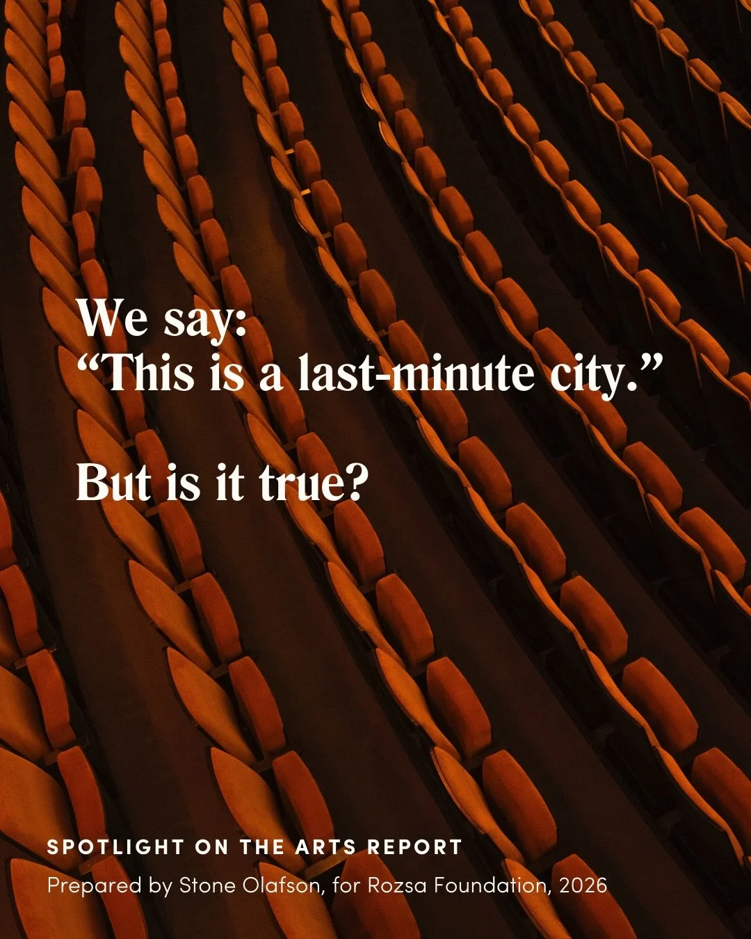 We say: &ldquo;This is a last-minute city.&rdquo;

The data says: it&rsquo;s more layered than that.

According to the Rozsa Foundation&rsquo;s 2026 Spotlight on the Arts report, Albertans buy tickets across a spectrum &mdash; from more than a month 