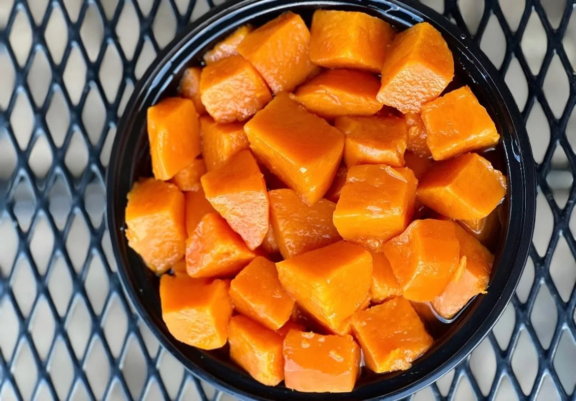 Sweet, Tender and Slow-Candied to Perfection! Our Candied Yams are a STAPLE for a Reason &mdash; Rich, Buttery and Made with LOVE! Taste The Tradition and Order Online TheBusyBeeCafe.com 🐝