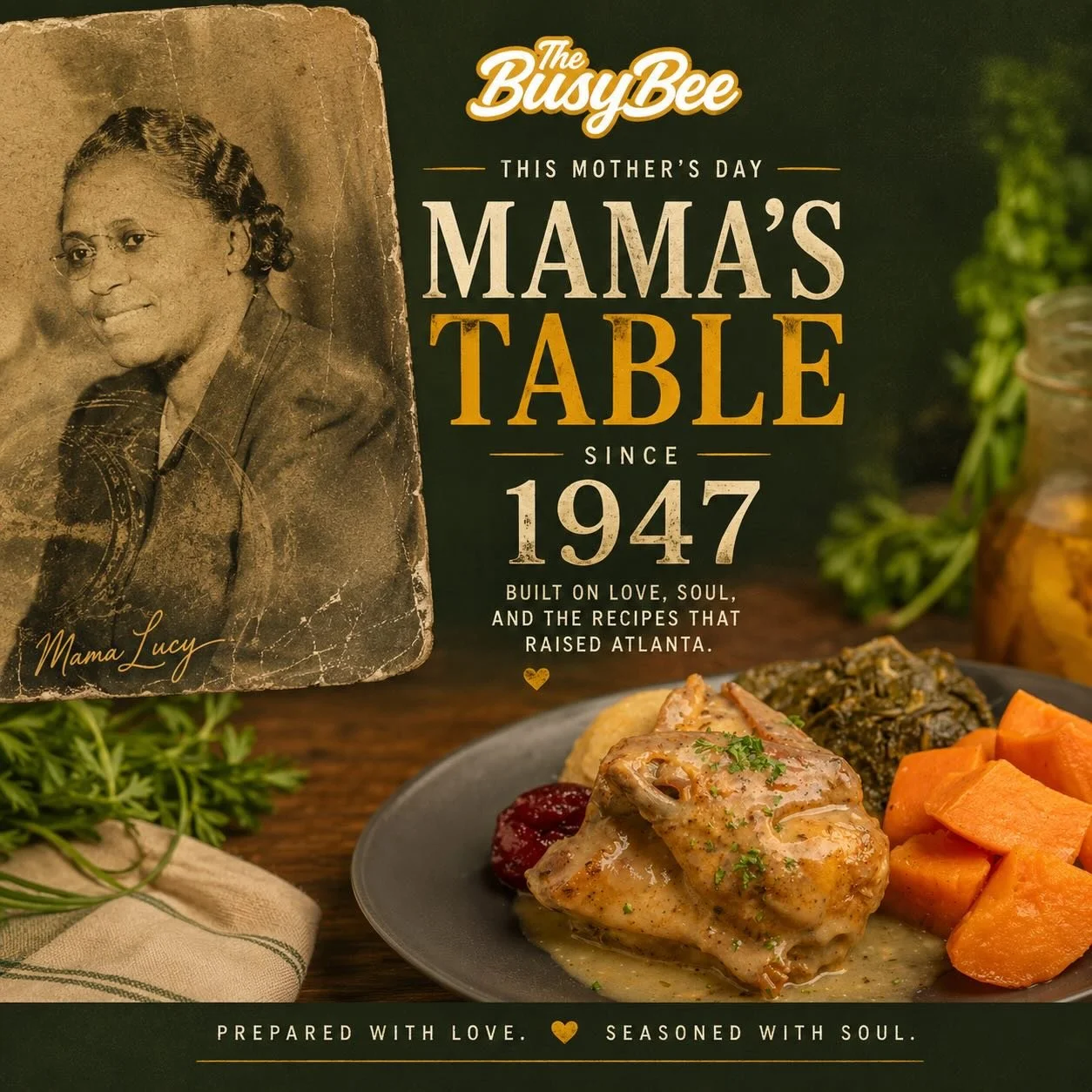Before Busy Bee Became an Atlanta Staple&hellip; There Was Mama Lucy. 💛 A Woman Whose Love, Recipes, and Spirit built a table that generations still gather around today. This Mother&rsquo;s Day, we honor every Mother, Grandmother, Auntie, and Matria