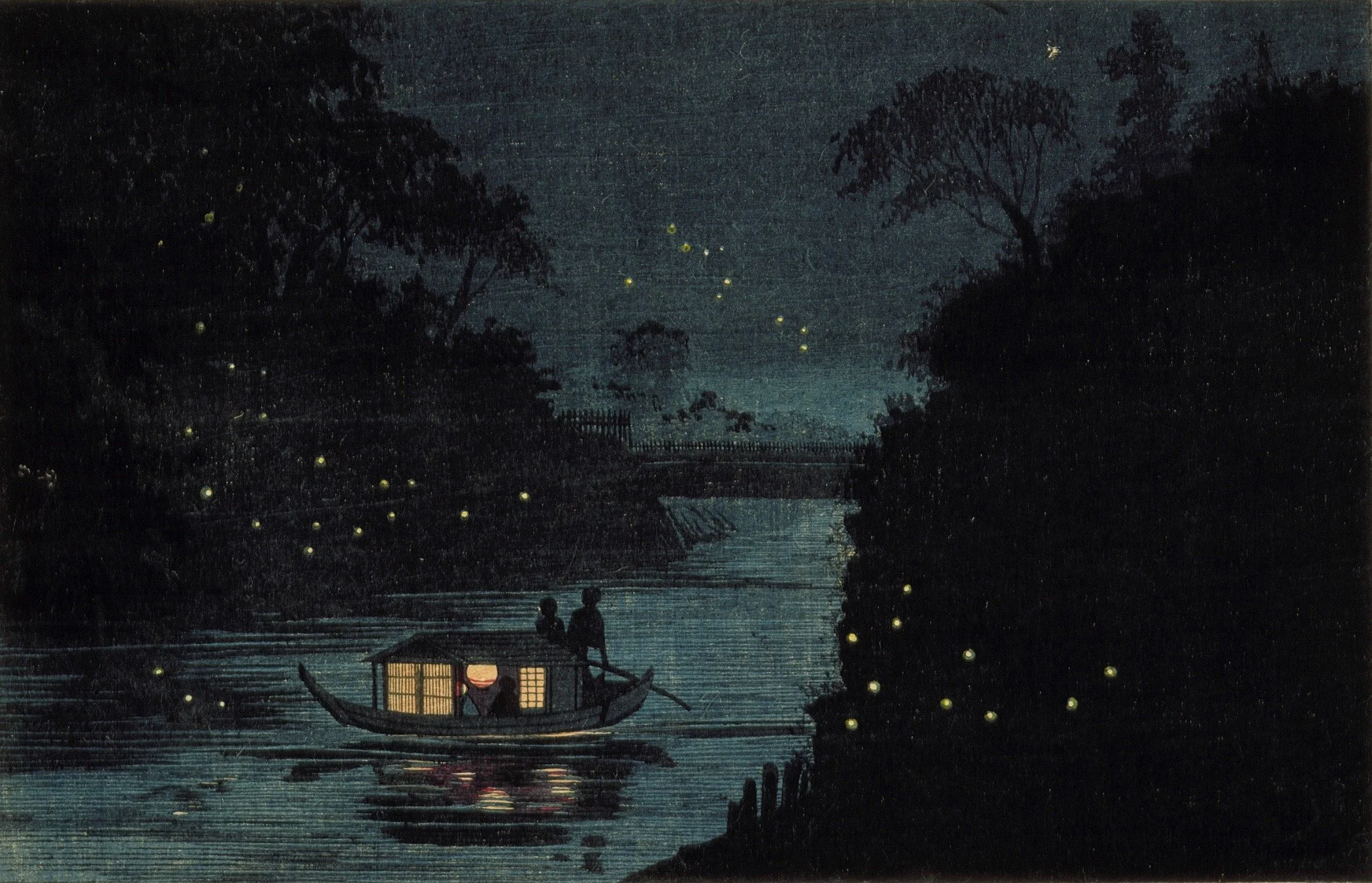 Fireflies at Ochanomizu by Kobayashi Kiyochika (Japan, 1847-1915)
