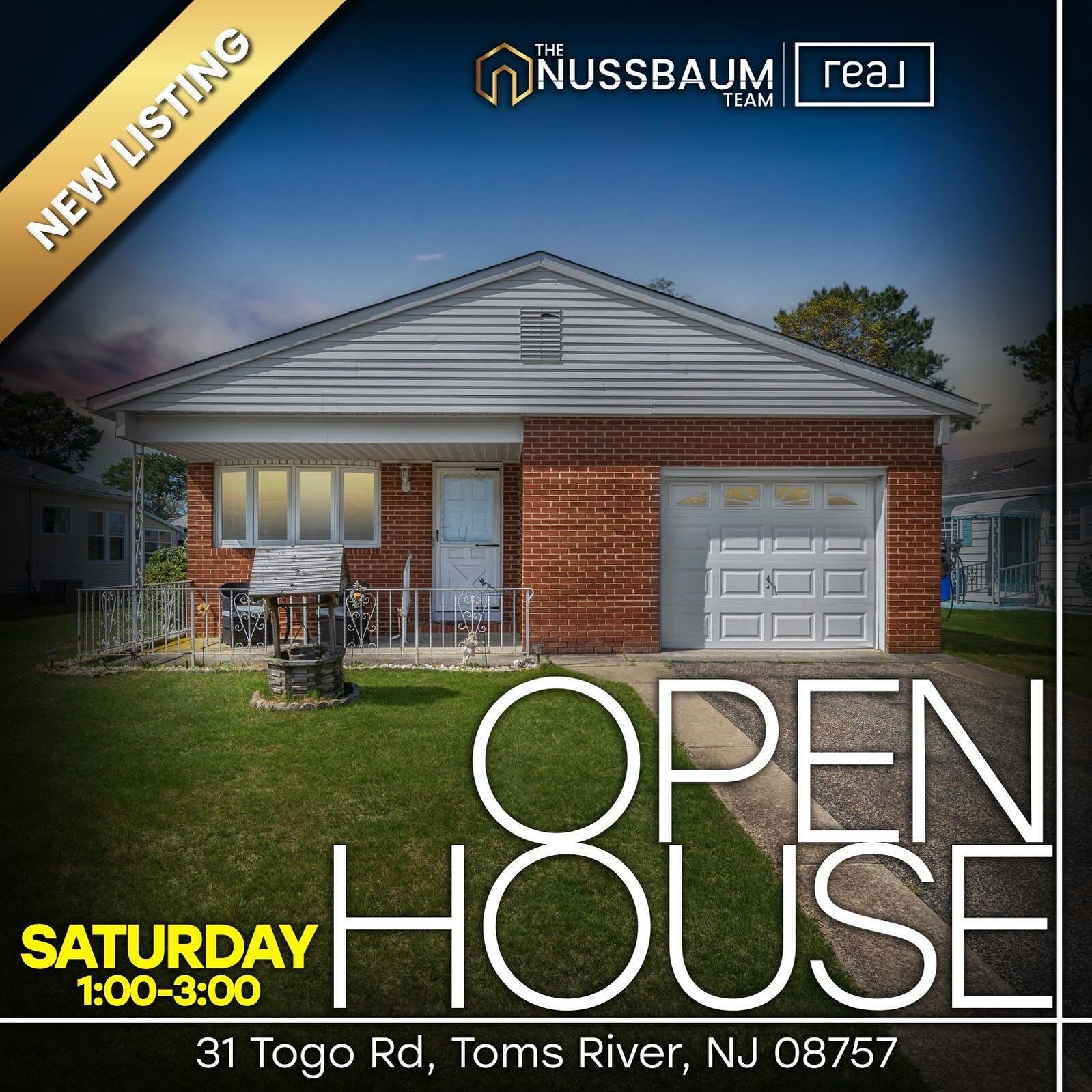 💥OPEN HOUSE SATURDAY 1-3PM!💥
📍31 Togo Rd, Toms River, NJ 08757
2 Bed | 2 Bath | 1,232Ft.&sup2;

Asking: $275,000

Join us at our NEWEST LISTING in Holiday City South this Saturday from 1-3pm. This home has so much to offer&hellip;

▪️Plenty of nat