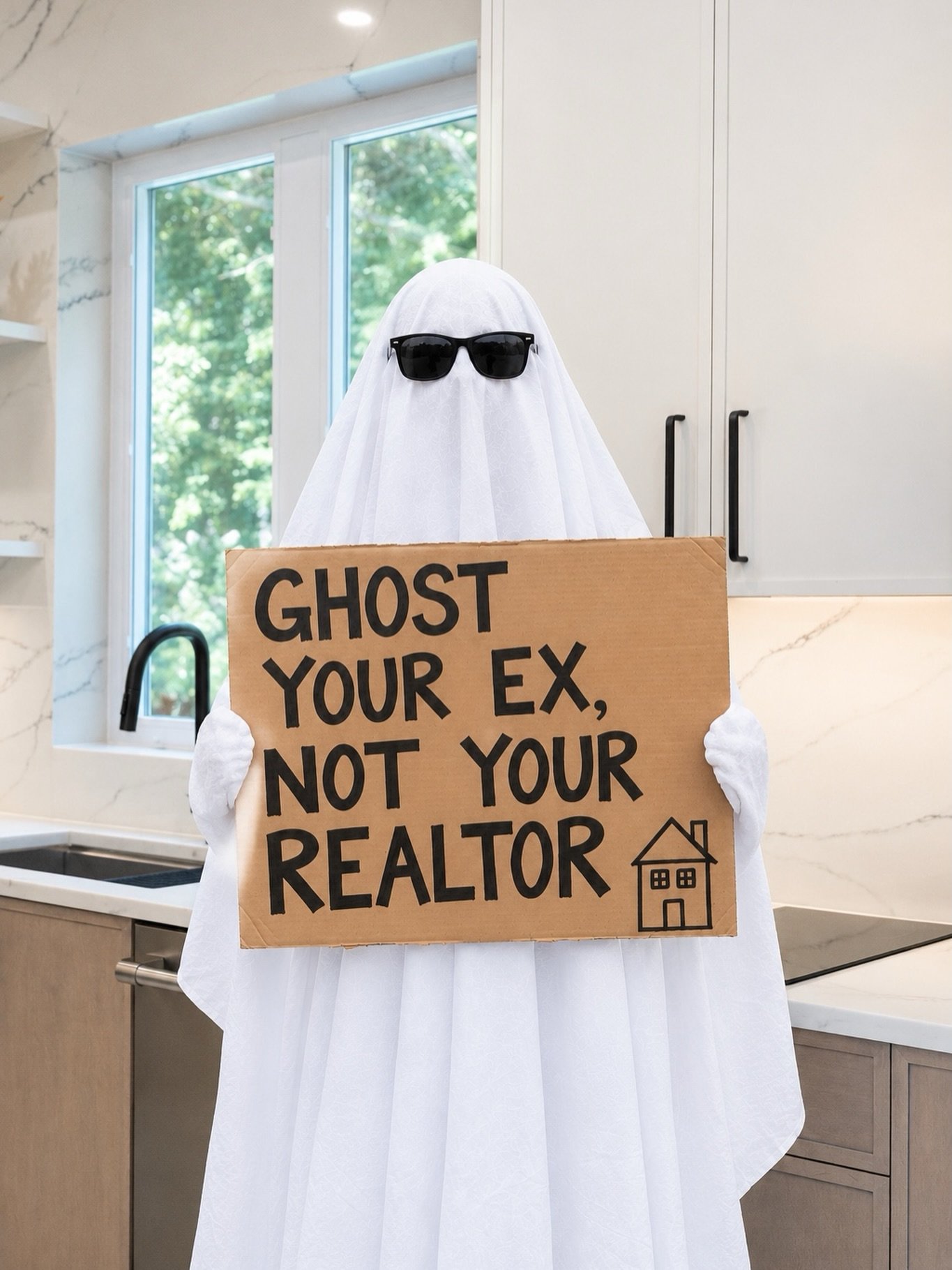 Bad relationships? Ghost them. Your realtor? Keep them close. 👻🏡 

#ghosturex #spookyseason👻 #thenussbaumteam #realestatehumor #jerseyshorerealestate