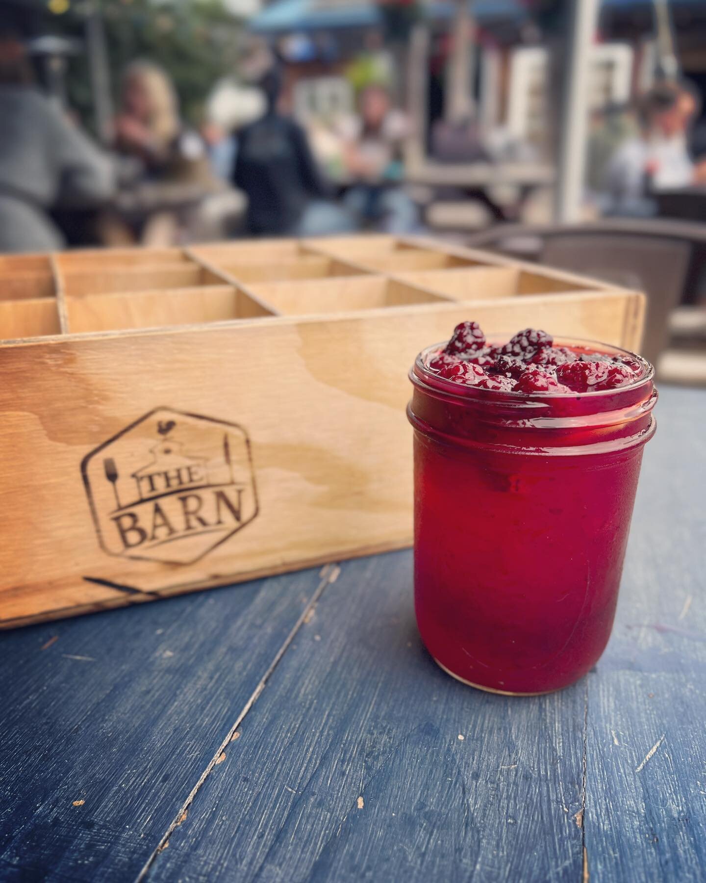 Olallieberry Lemonade @thebarnhmb  hits the spot after working in the garden all day.