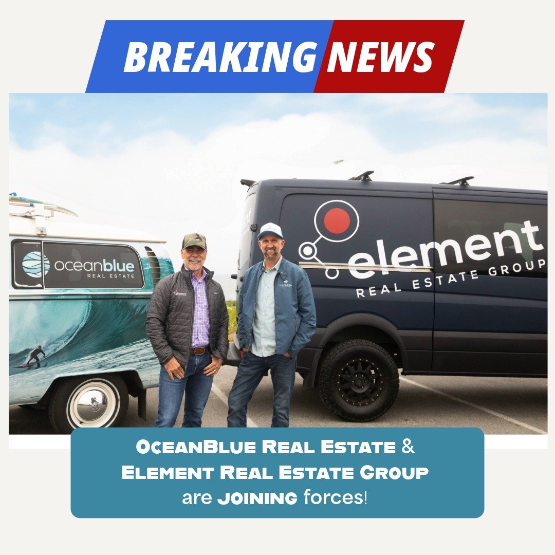 Woah! Hold the Press!!! 🌊 Local realtor powerhouses Mathew Haugen of Element Real Estate Group and David Oliphant of OceanBlue Real Estate are joining forces! 💫 After almost a year of discussions, they're merging to form a powerful new brokerage, d
