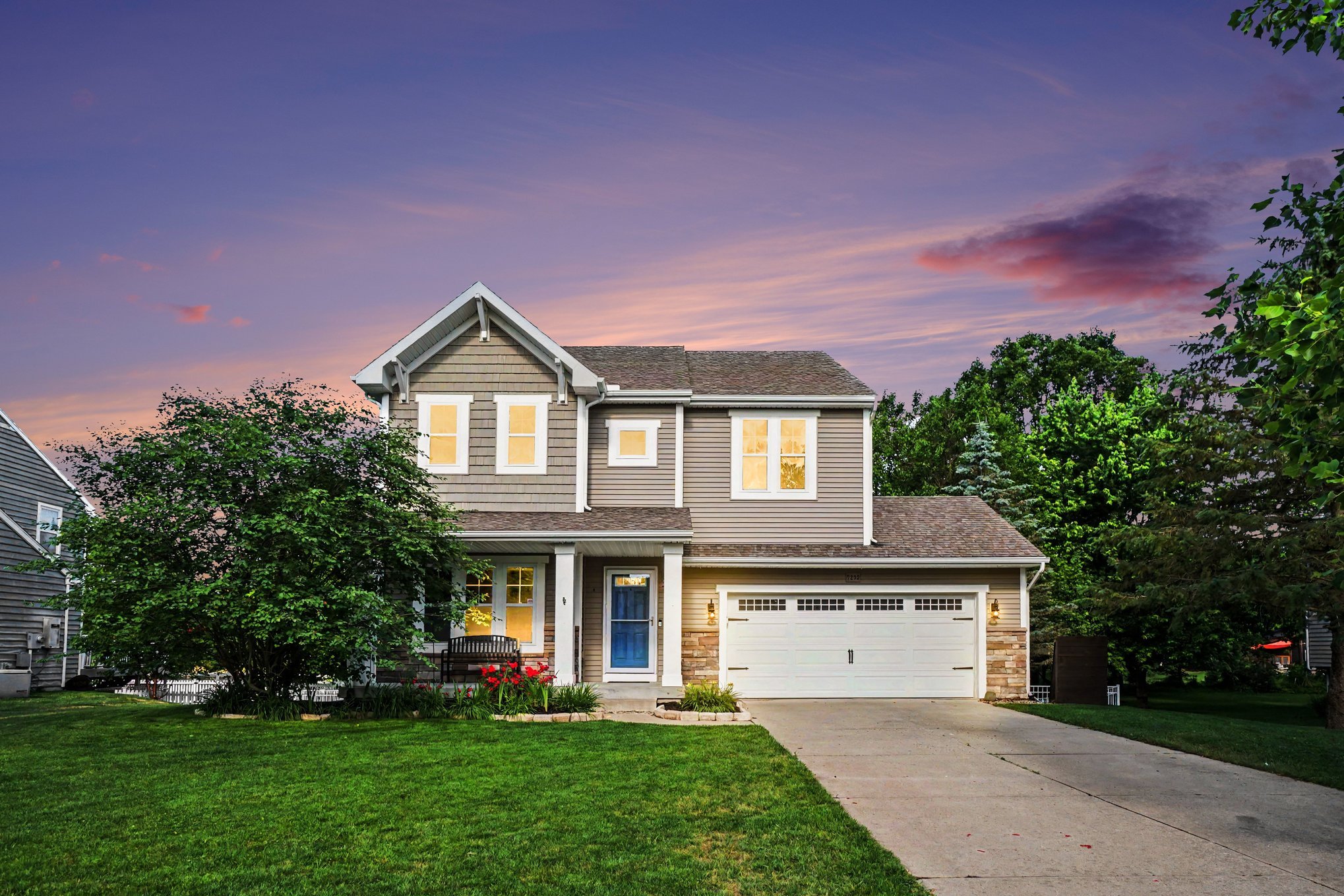 Picture of beautiful, low maintenance exterior and wonderfully spacious interior.