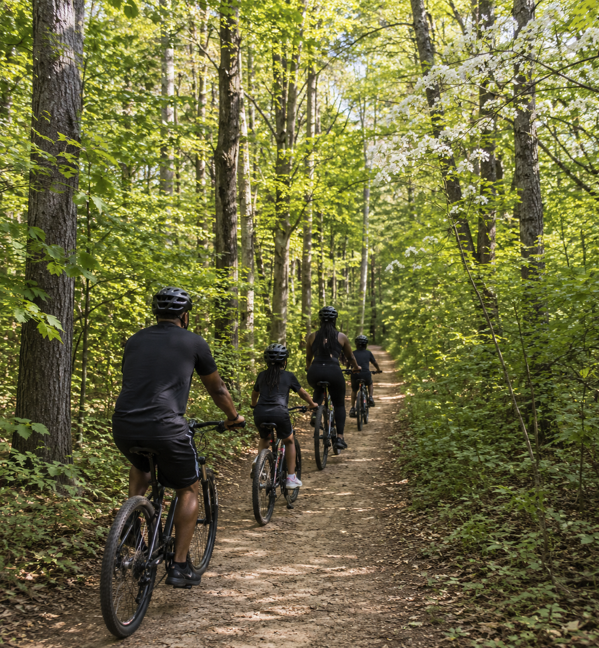 A family enjoying one of the many trails at Al Sabo.