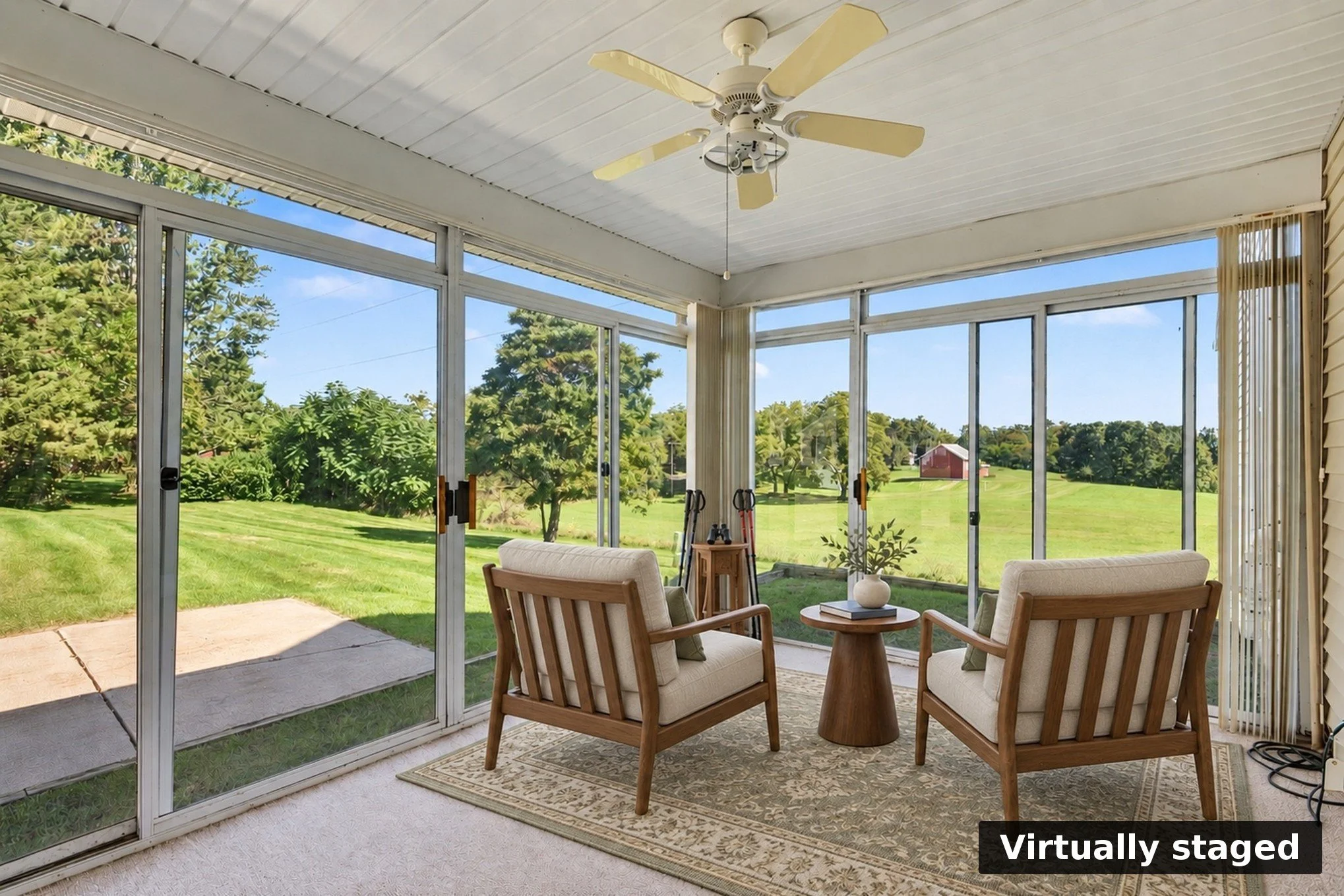 Image of two chairs overlooking the beautiful setting at the back of the condo
