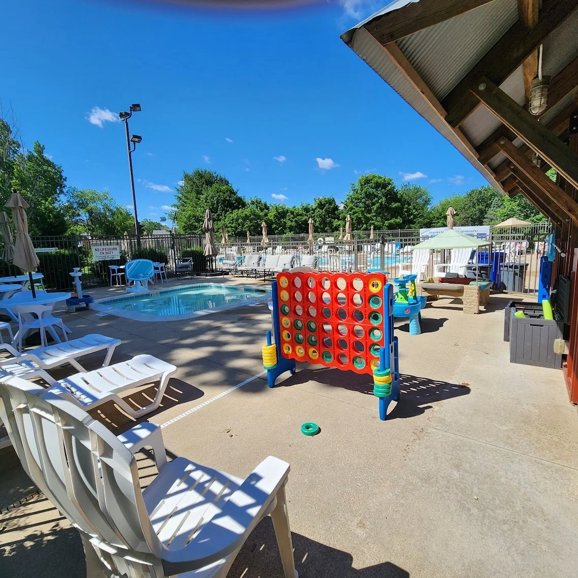 Pic of the waging pool and kids games at Applegate community pool