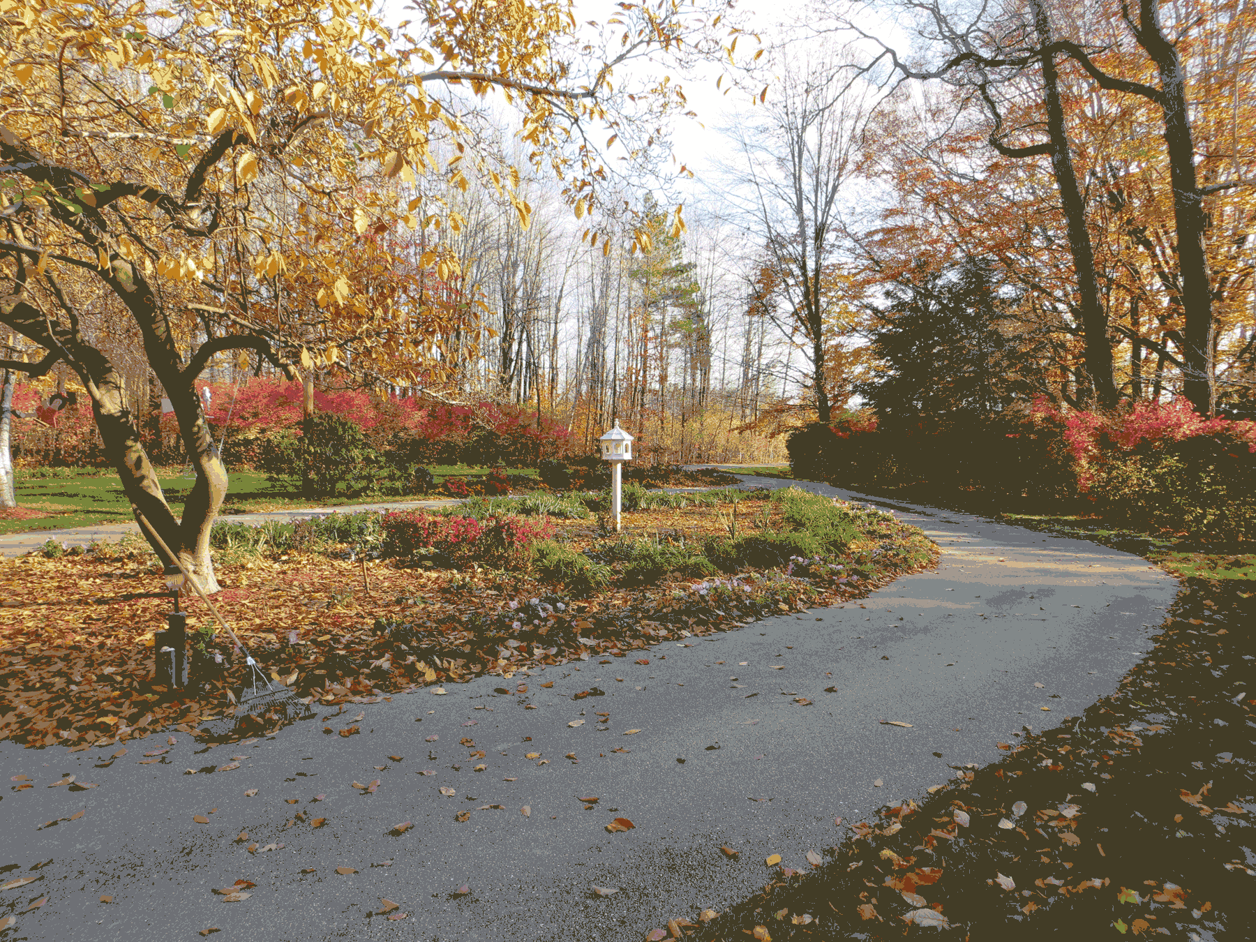 Former Wolters House at 6289 147th Avenue near Holland, Michigan, surrounded by colorful autumn trees