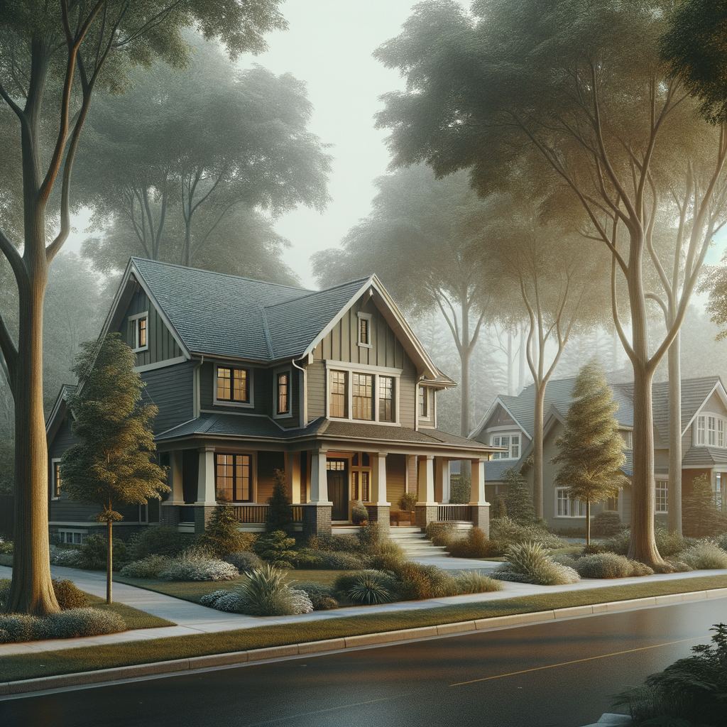 Single-family home in a Southwest Michigan neighborhood representing home value before building