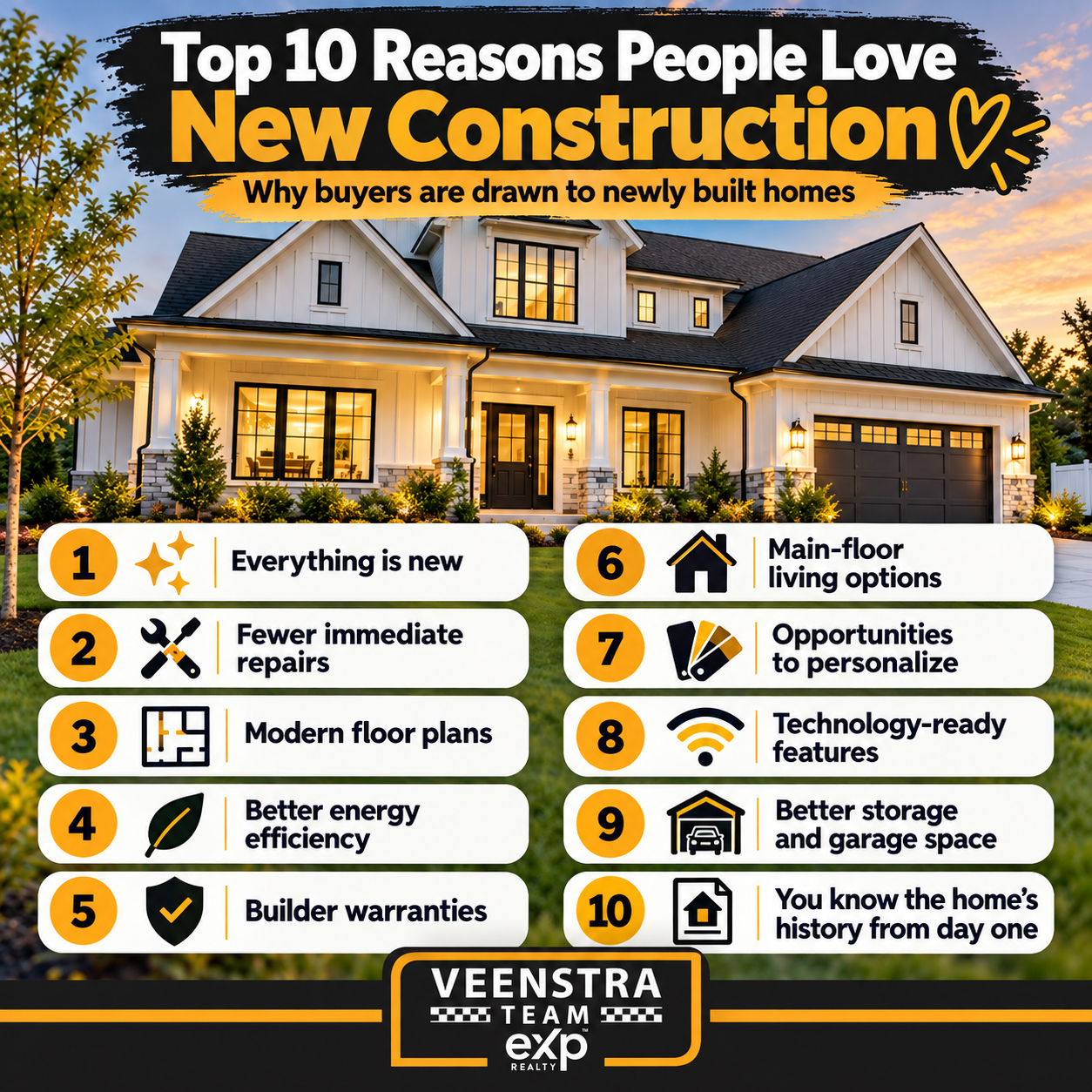 10 reasons people love new construction homes