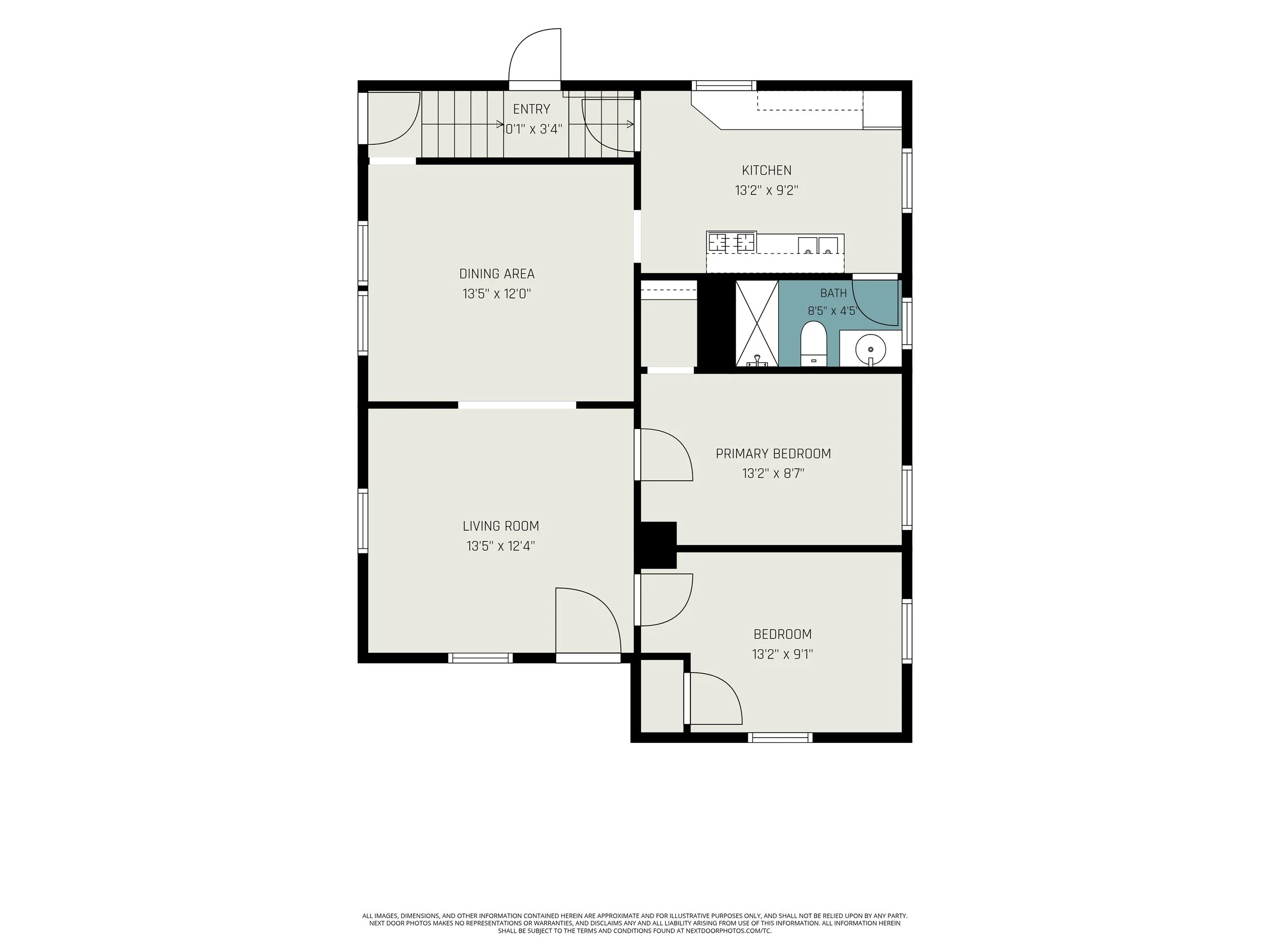 image of the upper level floor plan from 842 hall street
