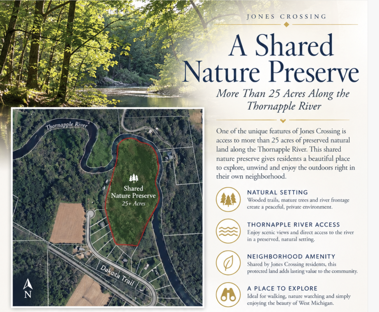 Graphic showing Jones Crossing Shared Nature Preserve