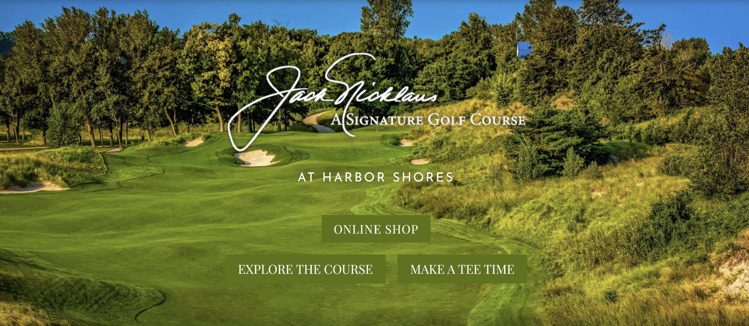 Webpage of Harbor SHores Golf Club