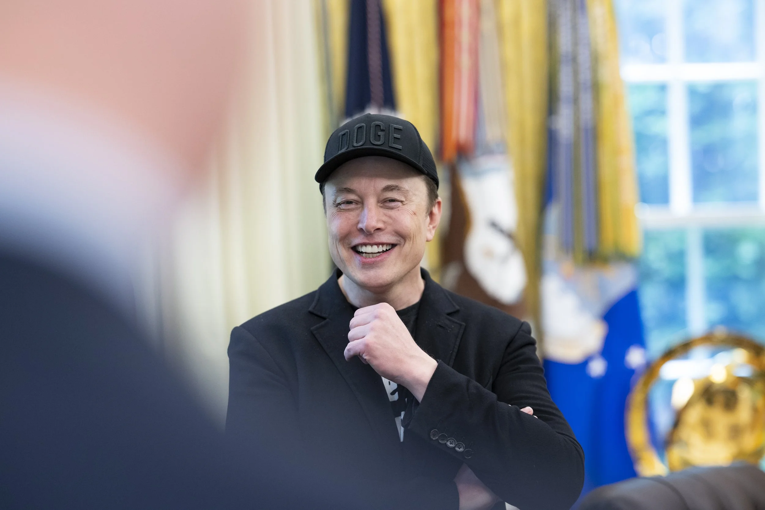 Elon Musk, in his capacity as DOGE head, speaks at the White House. Credit rawpixel.com