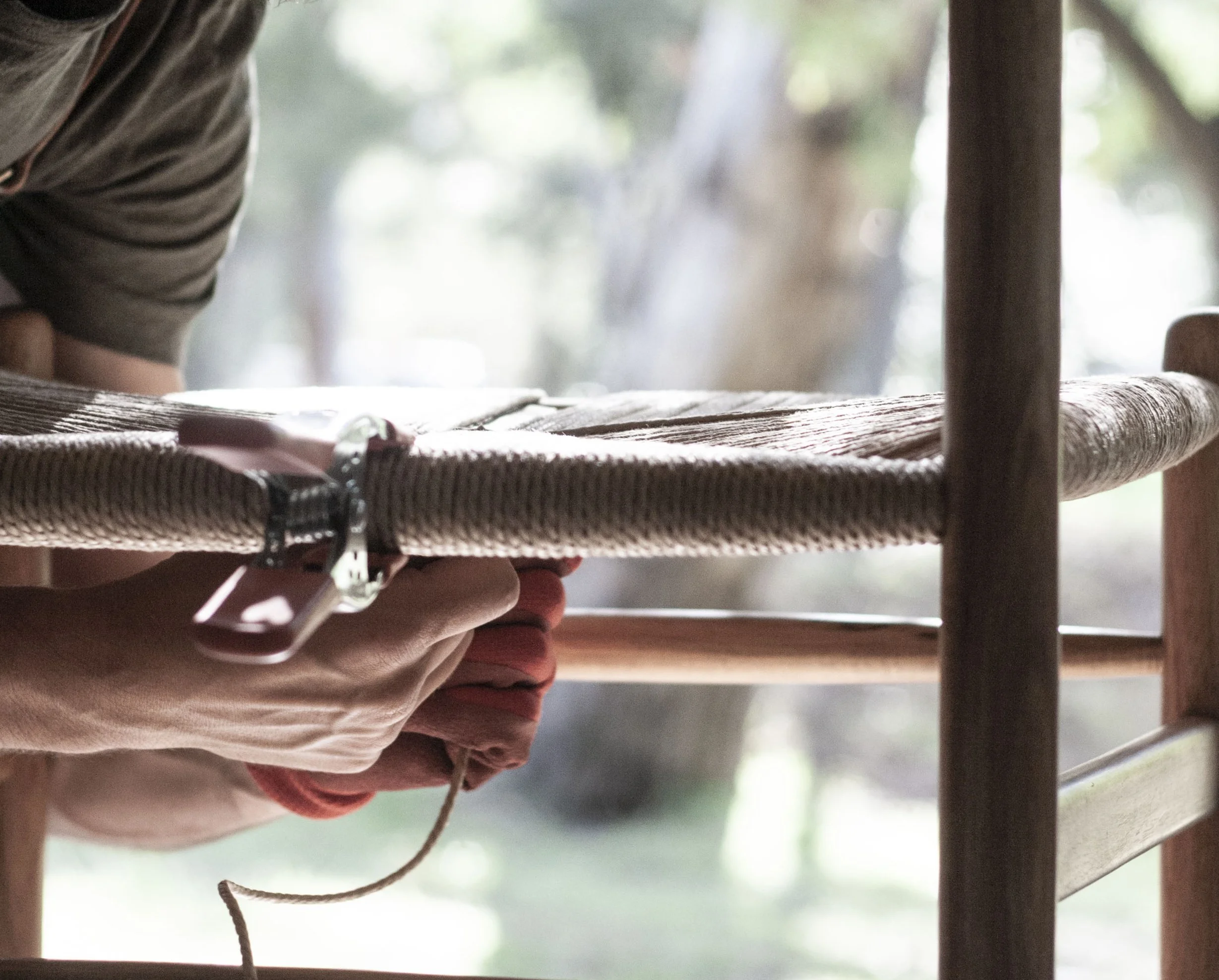 weaving a danish cord chair in melbourne workshop