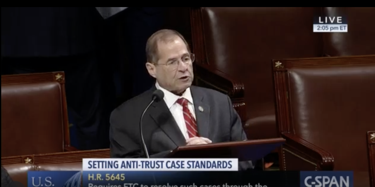 Representatives Jerrold Nadler and David Cicilline Quote from Open Markets Letter in House Debate on H.R. 5645