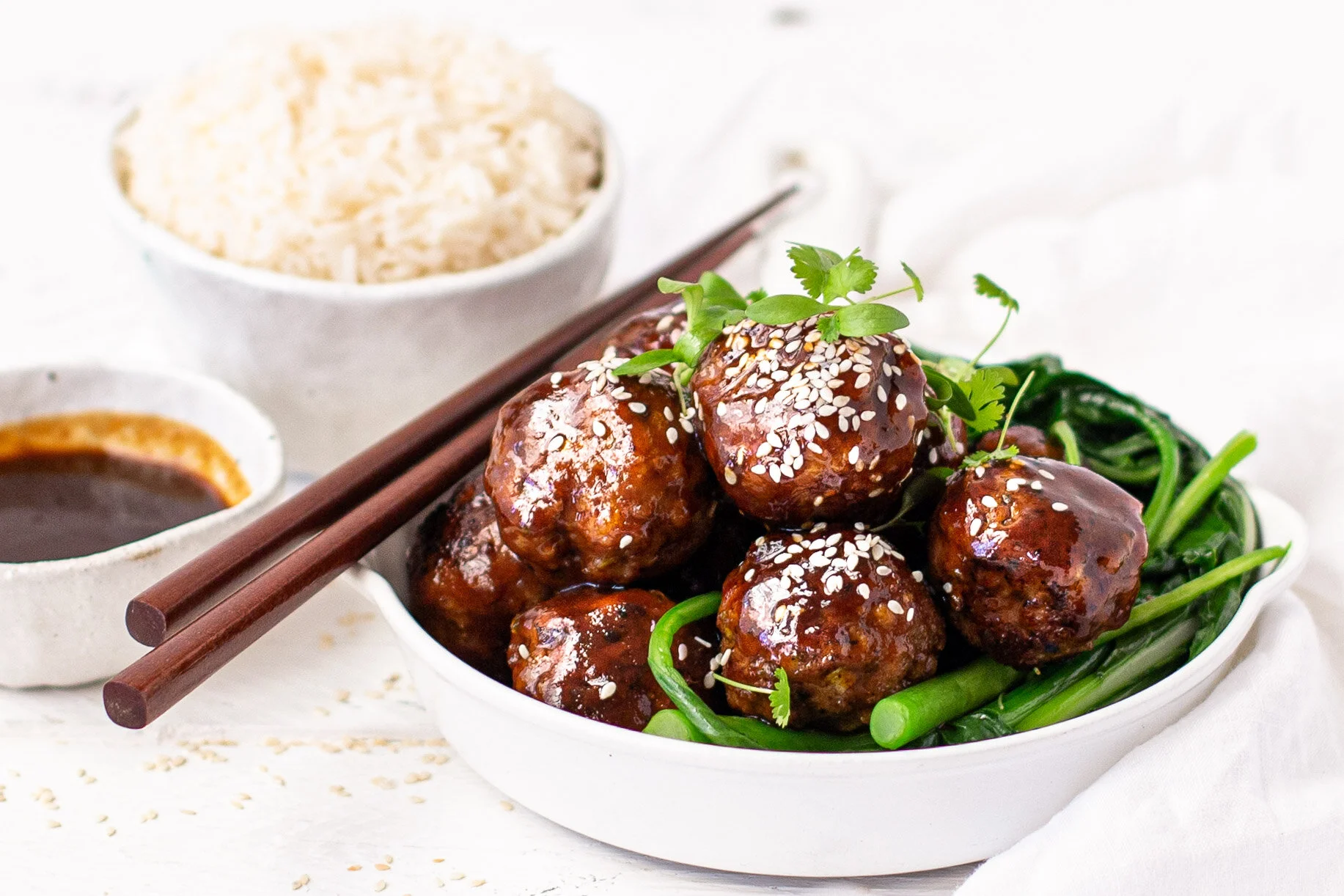 Sticky Hoisin Pork Meatballs