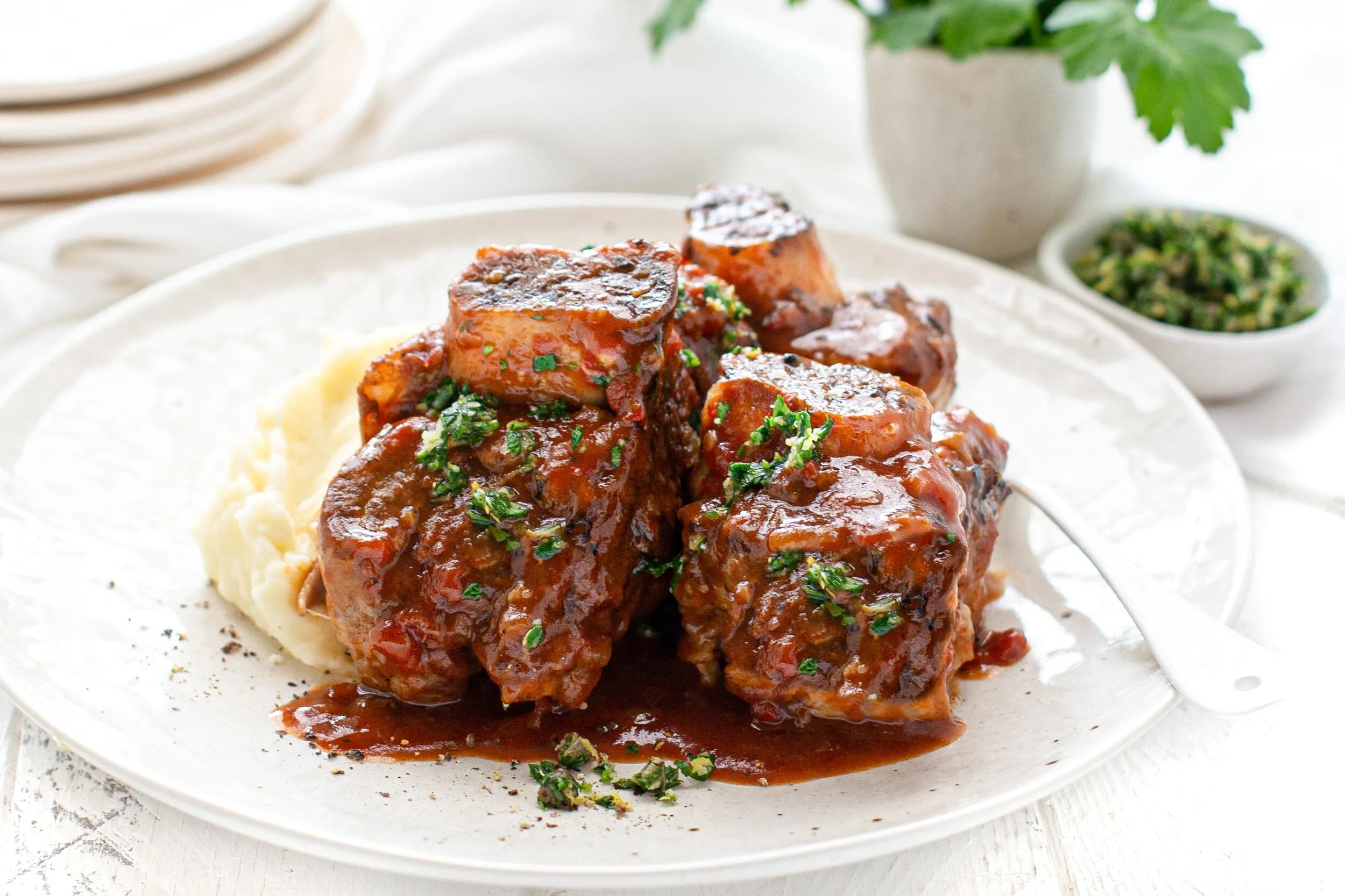 Pork Osso Buco with Caper Gremolata
