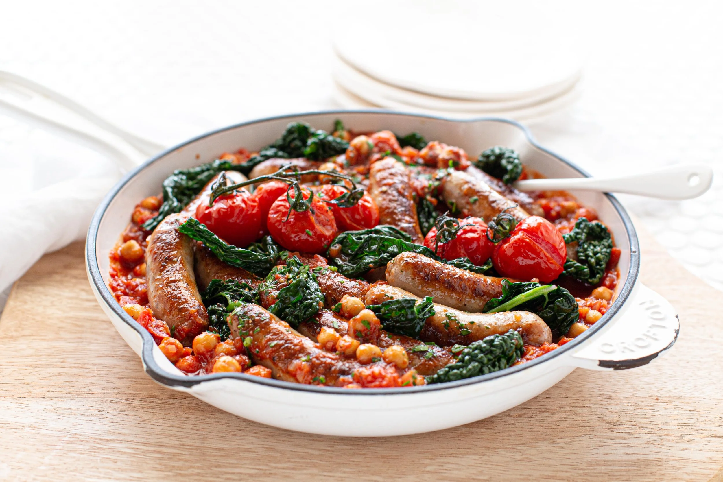 Mild Italian Pork Sausage, Chickpea &amp; Cavolo Nero Casserole