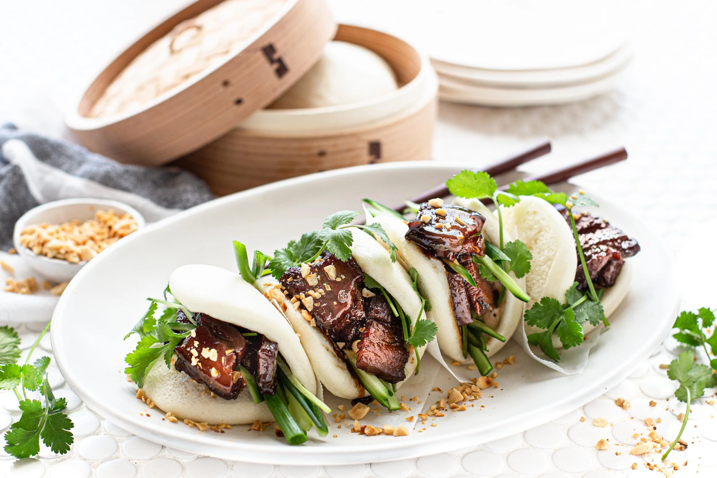 Sticky Pork Belly Bao Buns