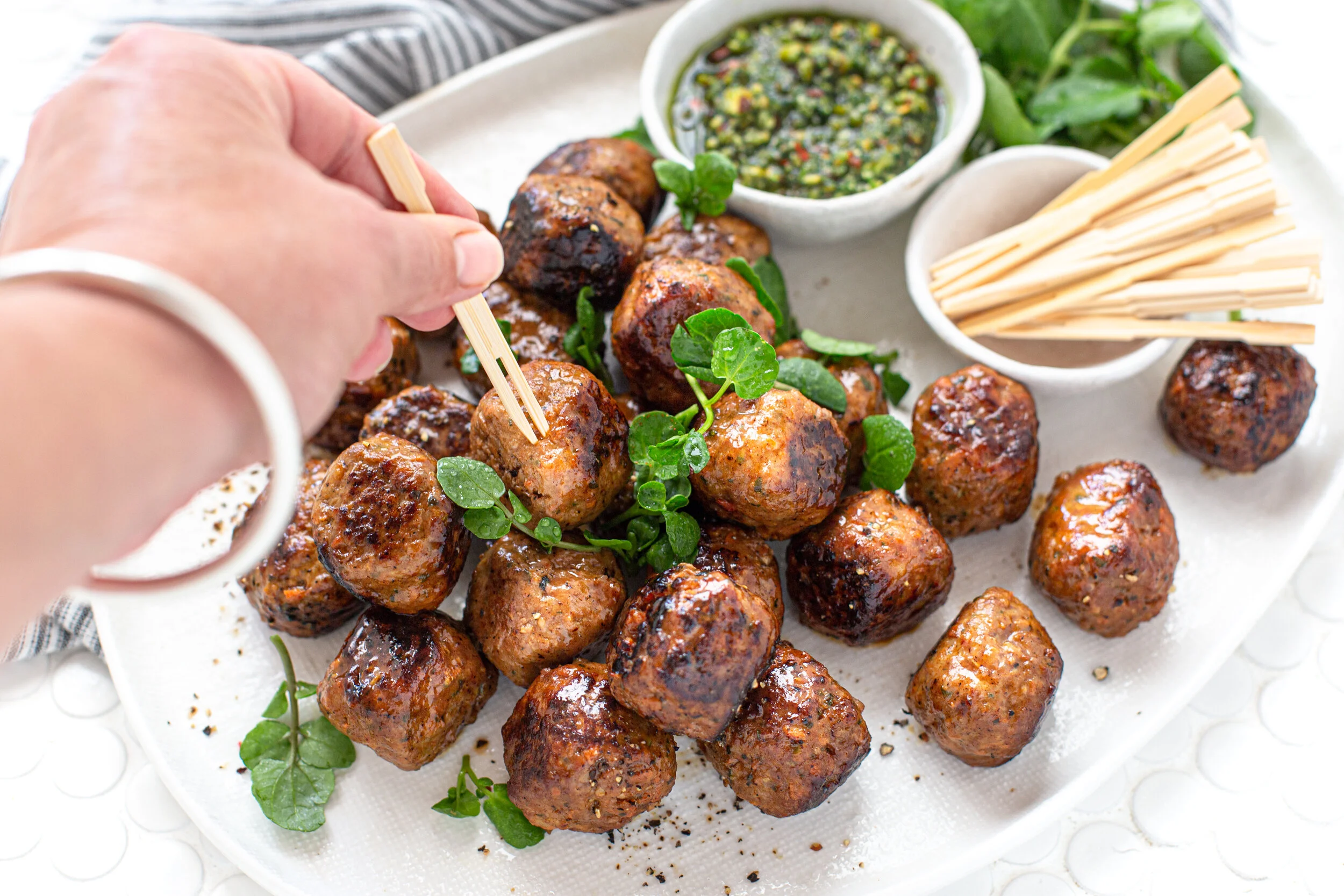 Gourmet Meatballs with Chimichurri
