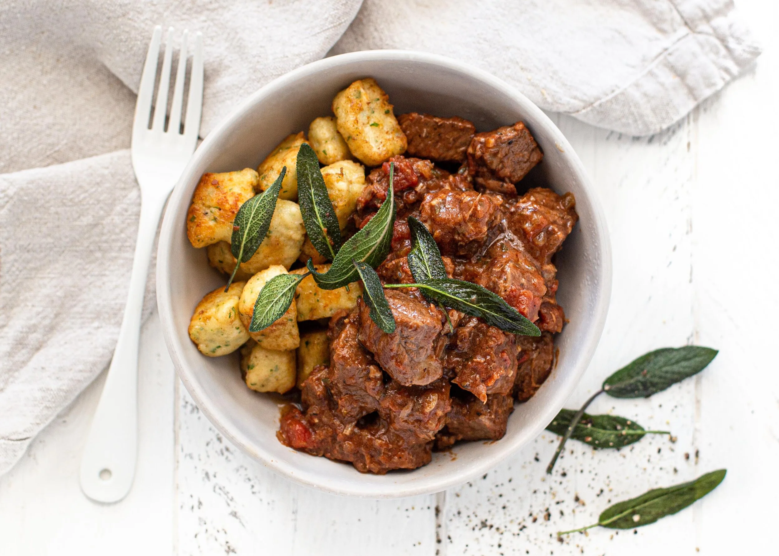Slow Cooked Lamb Ragu with Fried Sage