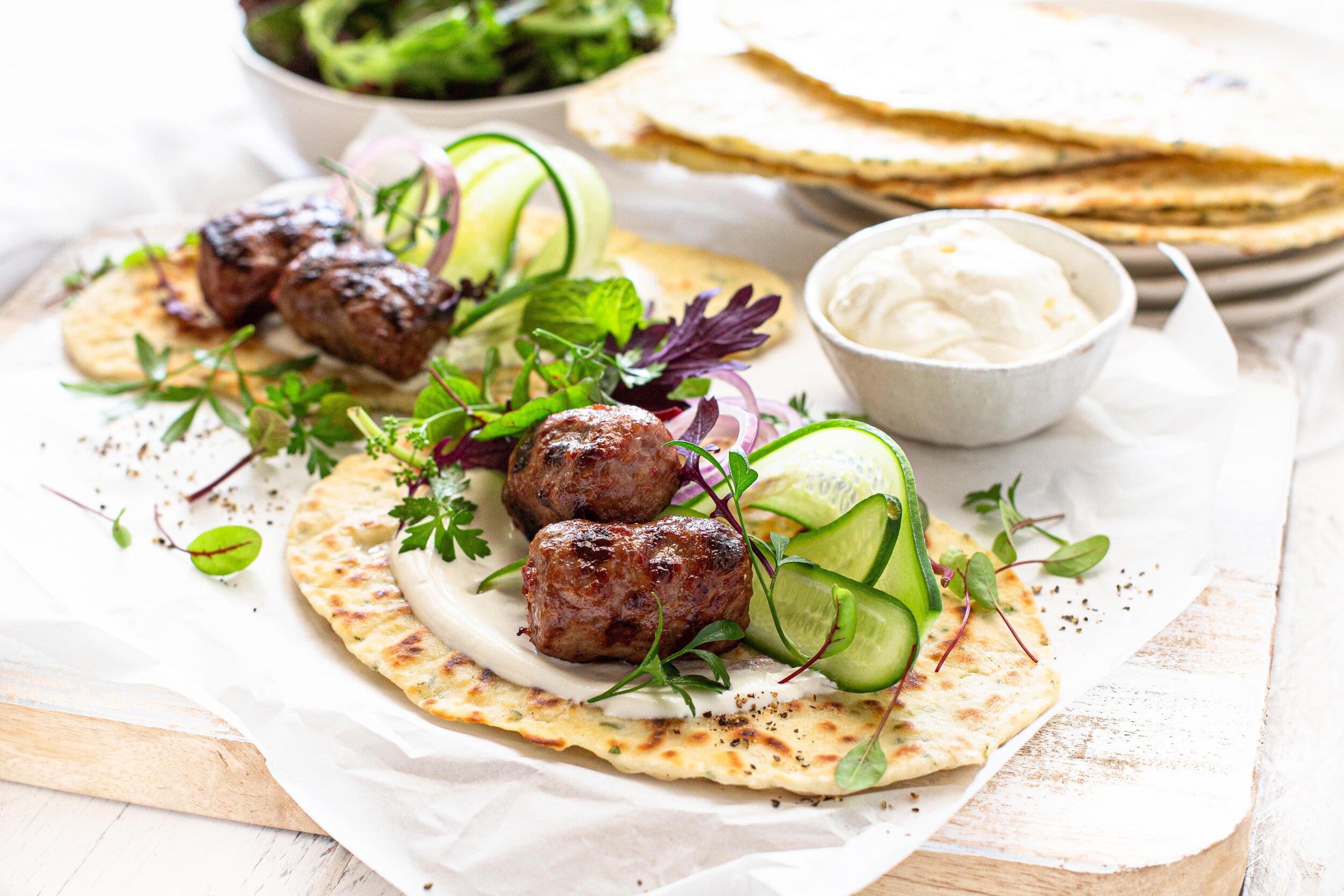 Lamb Koftas with Turkish Garlic Yoghurt Sauce