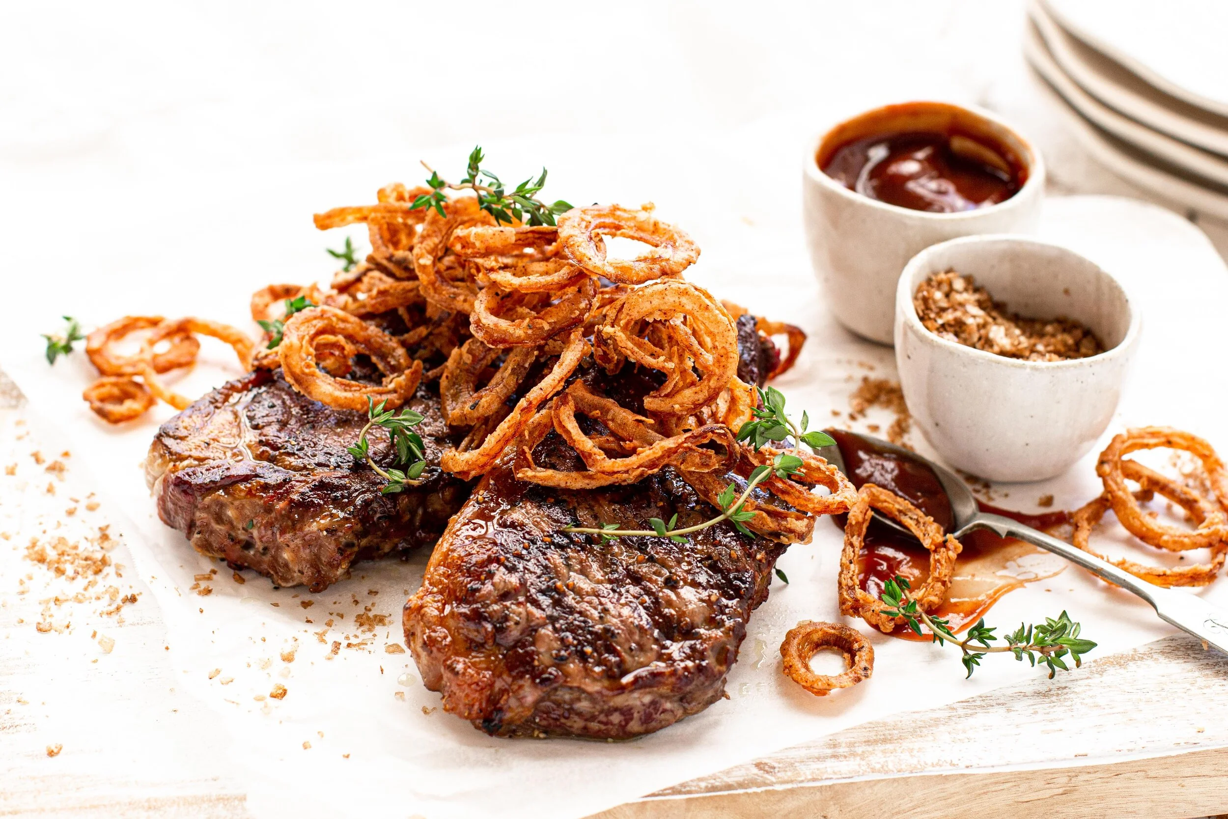 Porterhouse Steak with Tobacco Onions &amp; Chipotle Sauce