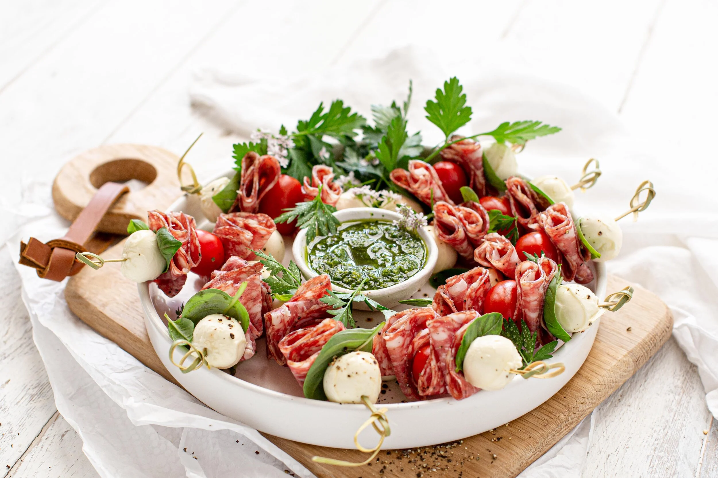 Casalingo Sopressa Caprese Salad Skewers 