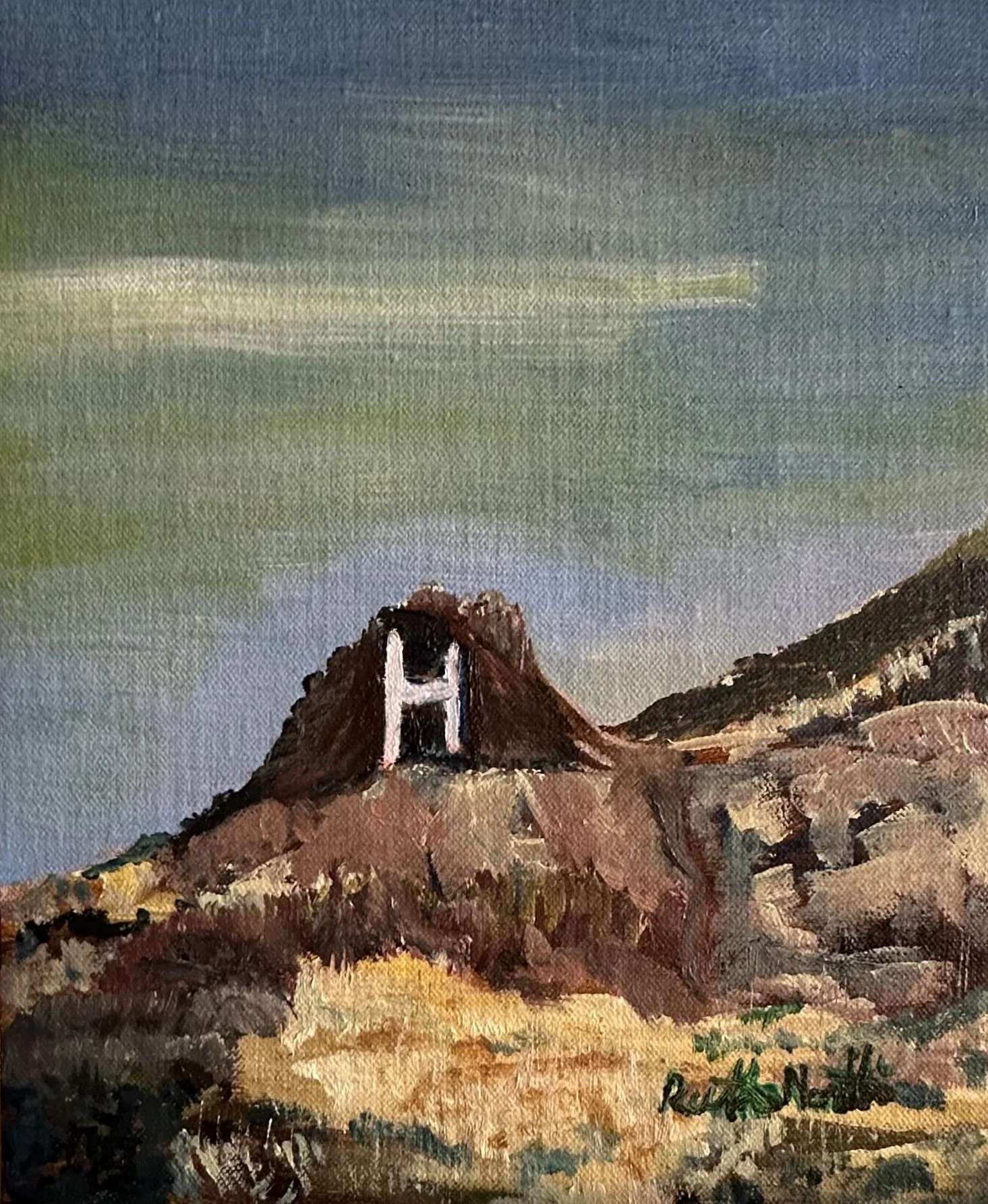 H Rock & the Tarantula, 8x10, Oil on Panel, Unframed - view 2nd image to see entire image