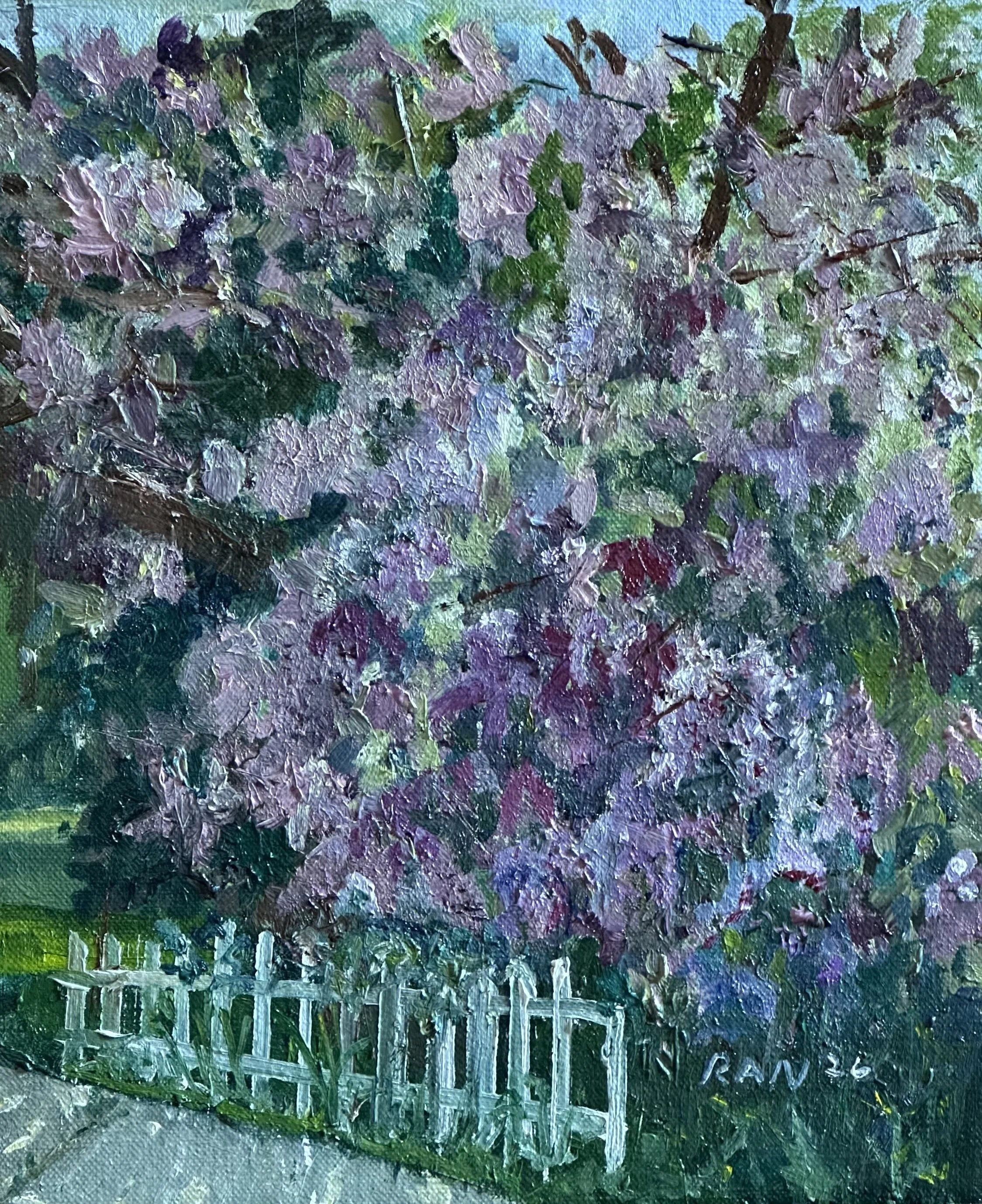 Lilac's in Bloom #3, 8x10 on board, unframed