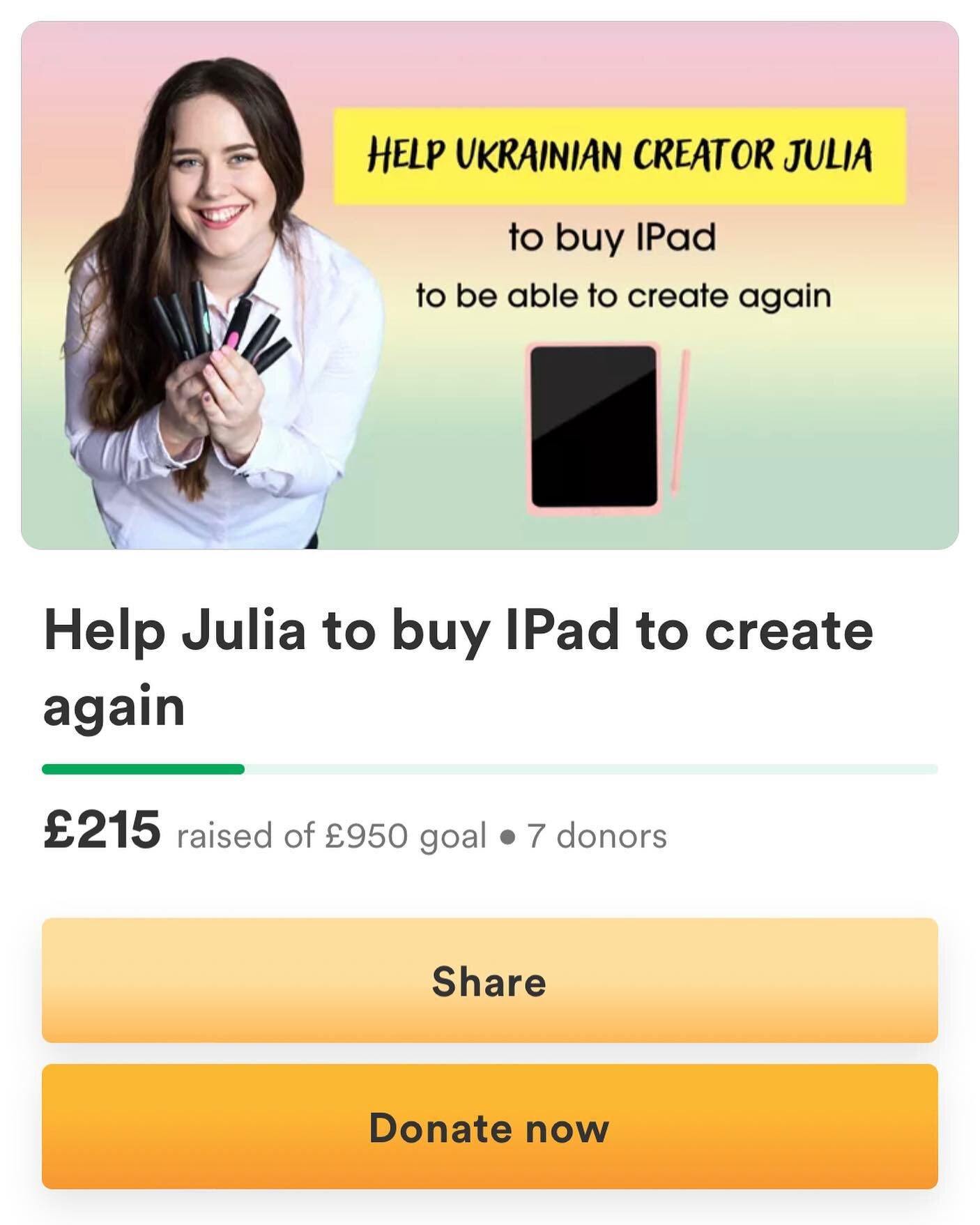 Hey sketchnoters, we have an opportunity to help a fellow visual thinker! Our friend @julia.knyupa who fled Ukraine for England because of the war needs a new iPad setup to do her work - consider a donation to her GoFundMe campaign! gofundme.com/f/he