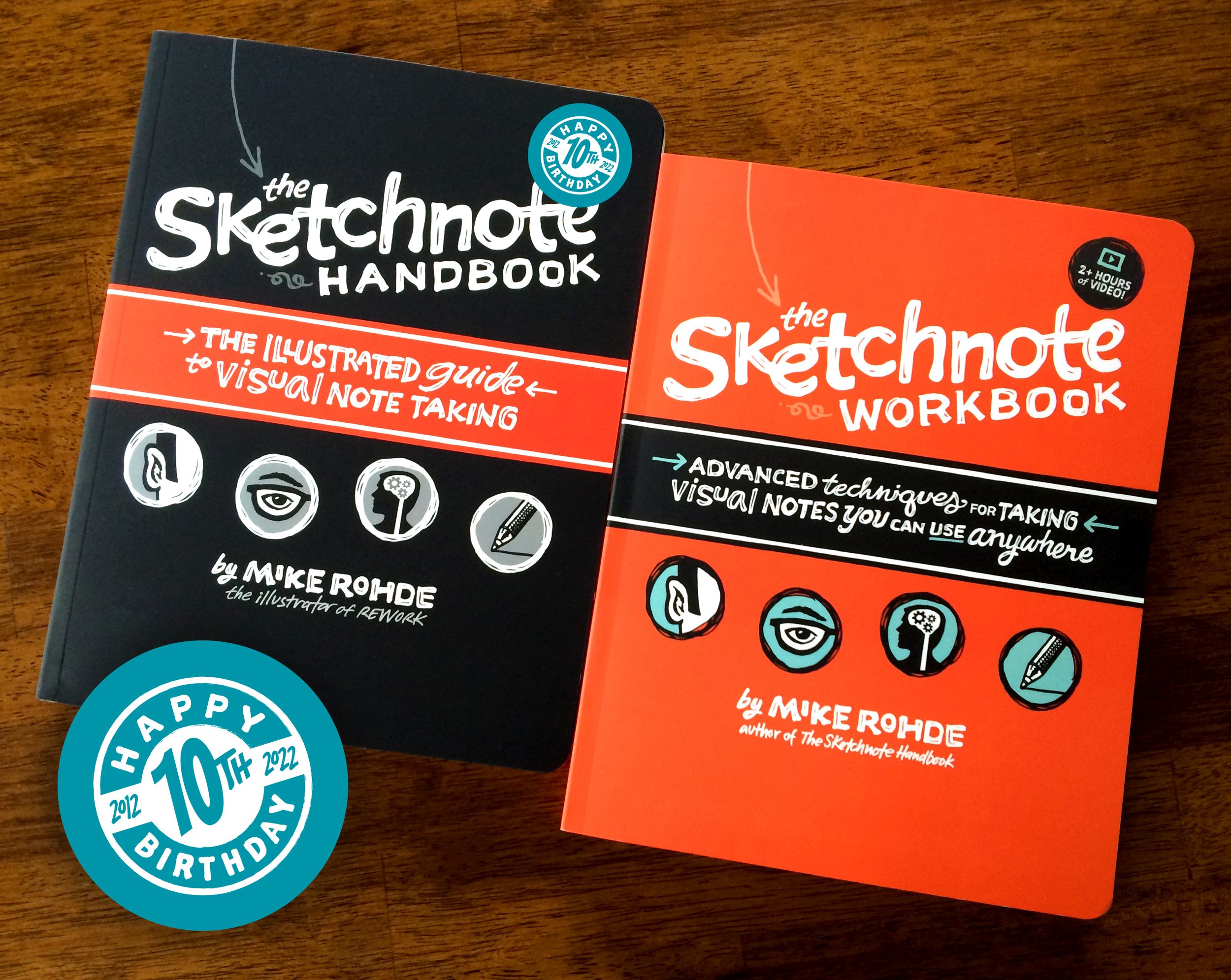 The Sketchnote Handbook and The Sketchnote Workbook, from Mike Rohde