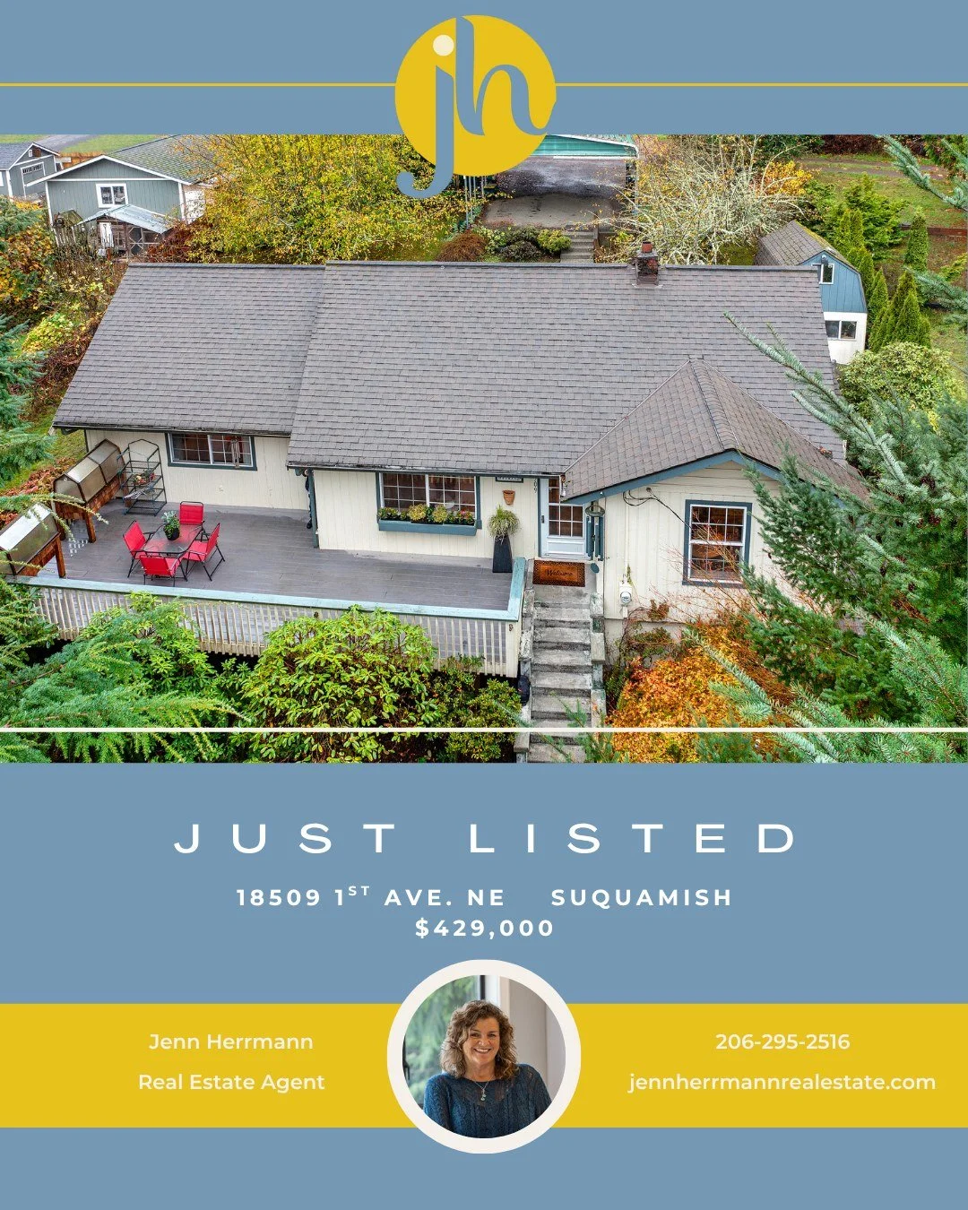 New Listing in Suquamish!
This 4 bedroom/2 bath one level home is nestled in a private oasis.  There are 2 lots of mature landscaping with apple trees and more.  New Carpet and flooring throughout. #windermere #windermererealestate #firsttimehomebuye