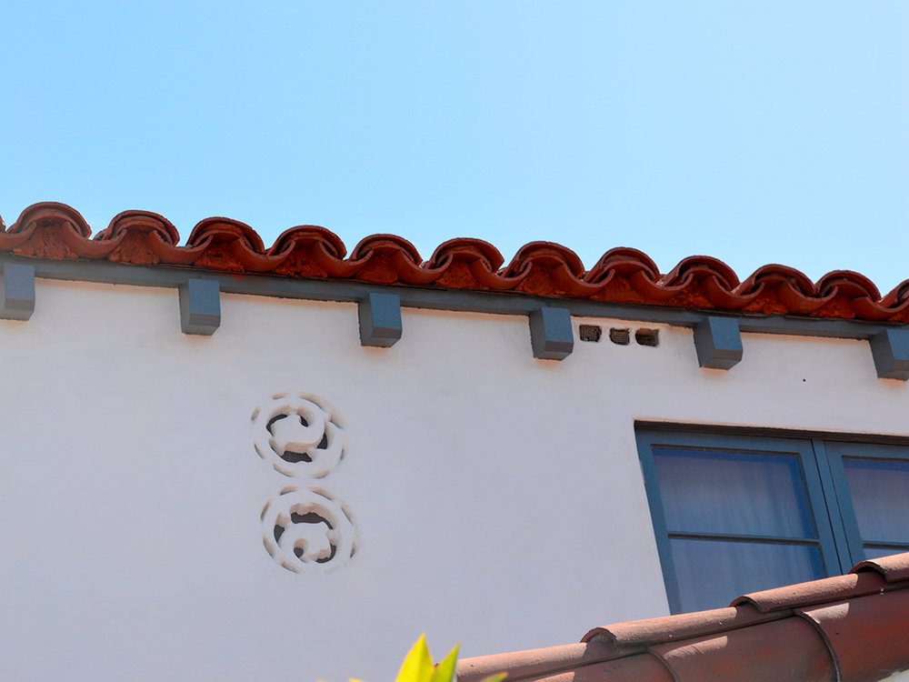 Vents cut out of stucco wall