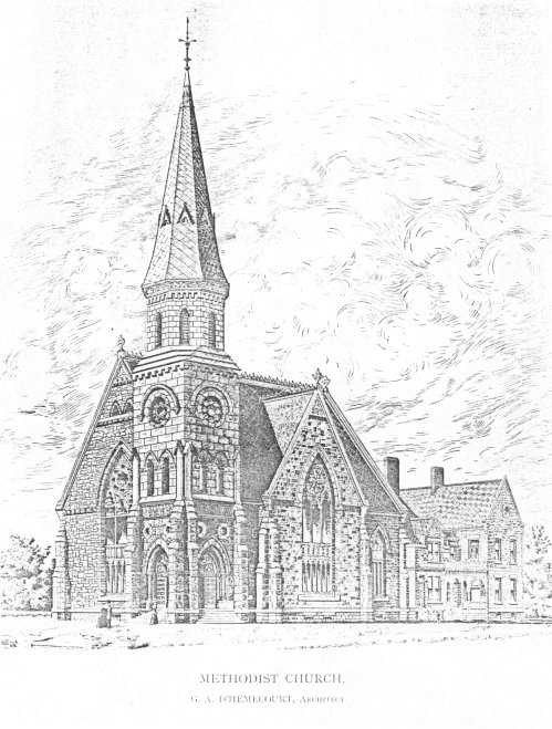 Sketch of Methodist Church in Ogden Utah by George d'Hemecourt, 1890