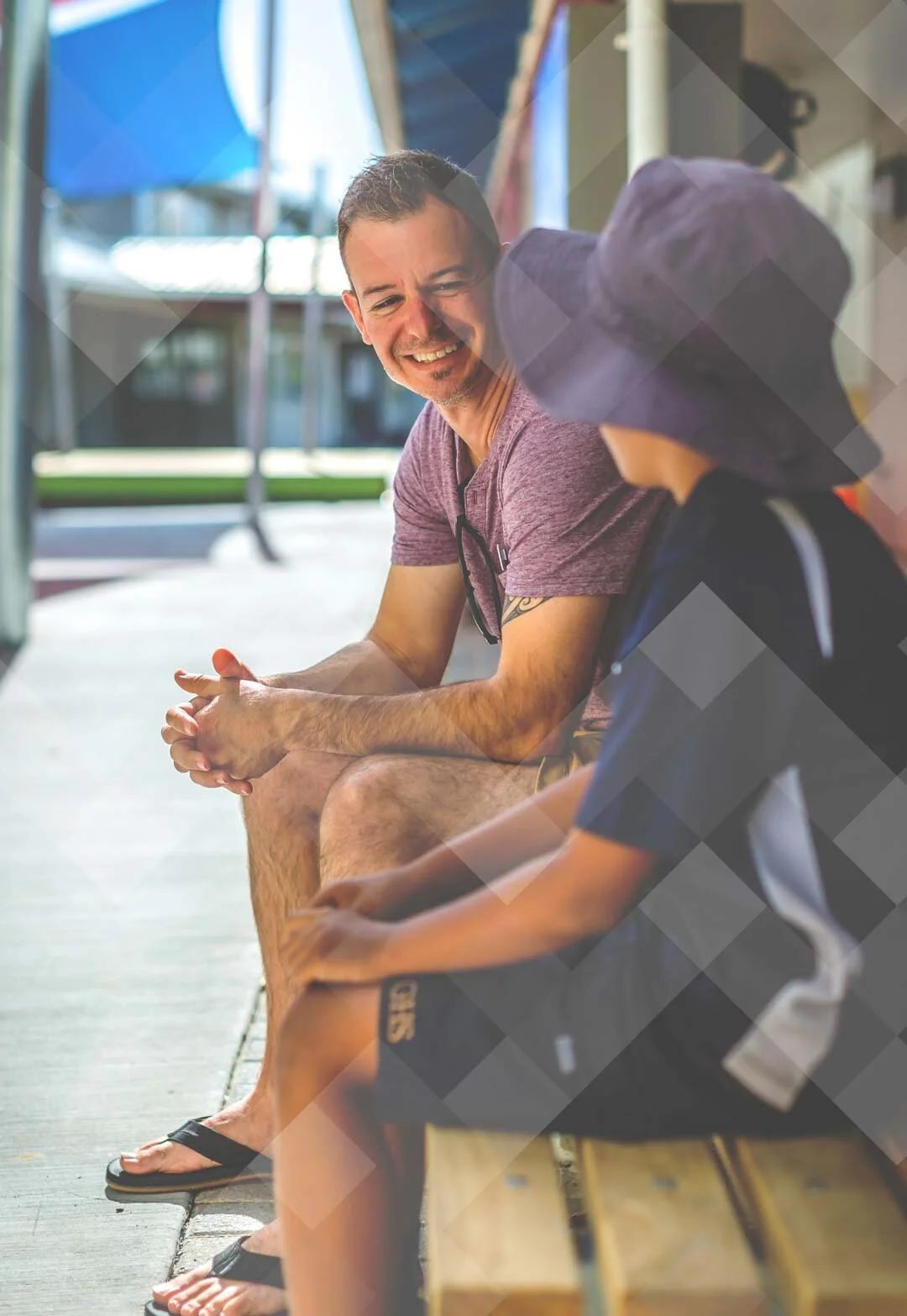 Chaplain speaking to student